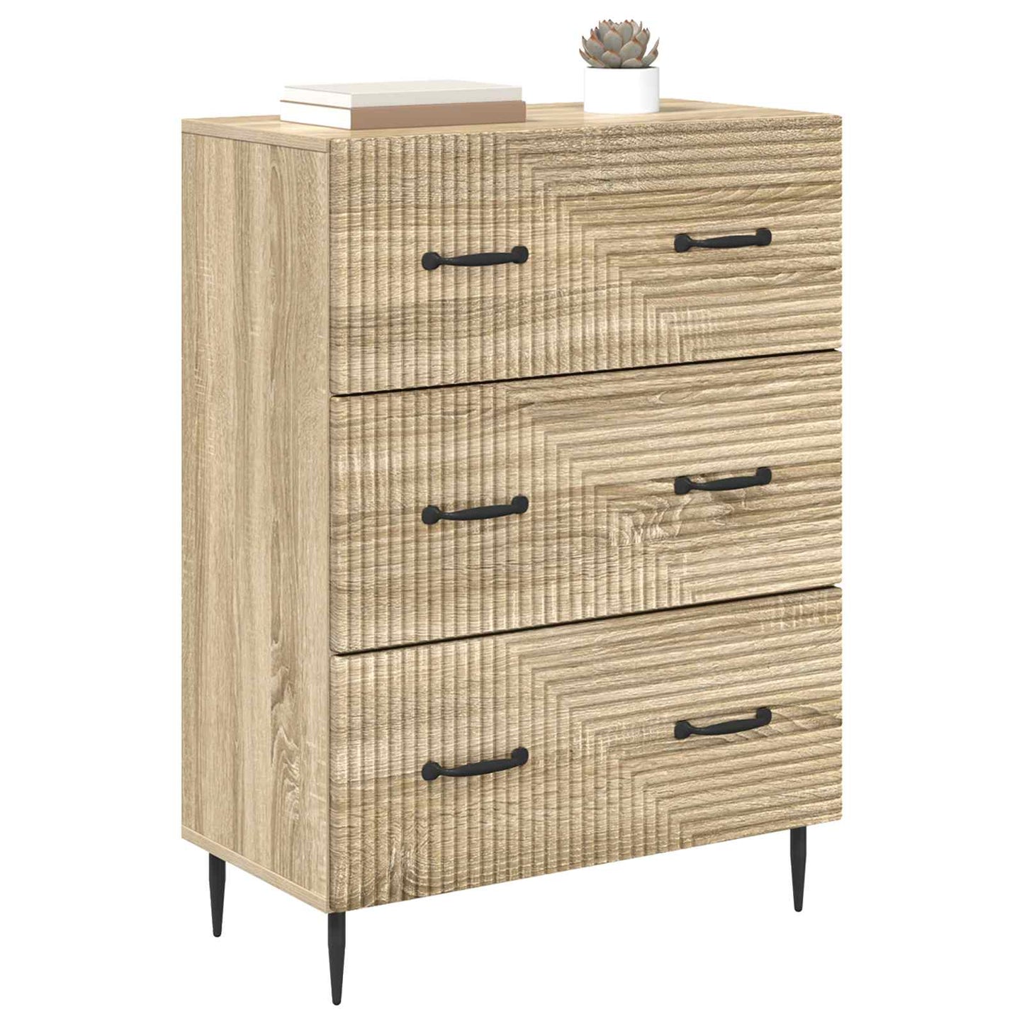 Skuffeskap Sonoma eik 66 x 34,5 x 89,5 cm Konstruert tre