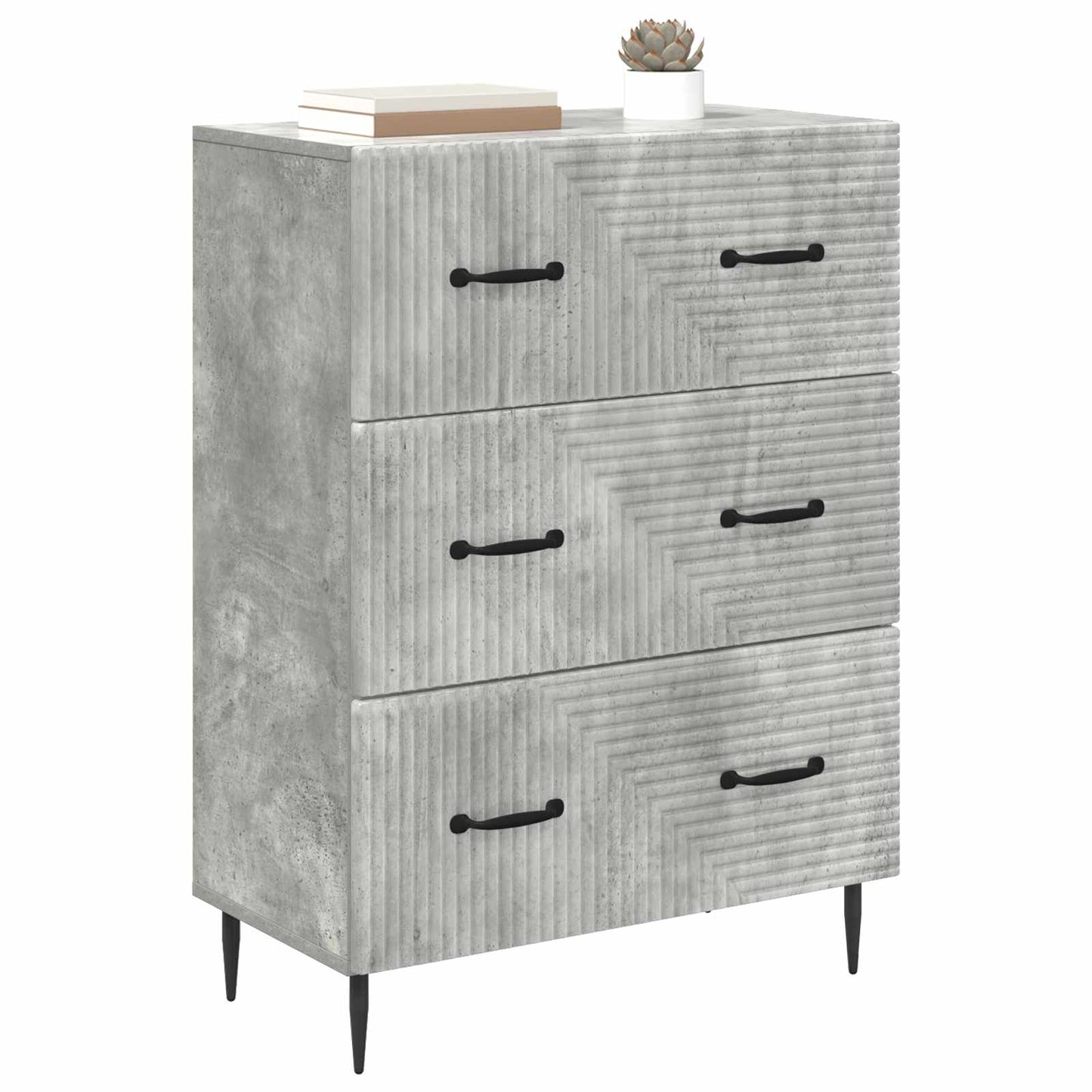 Skuffeskap Betonggrå 66 x 34,5 x 89,5 cm Konstruert tre