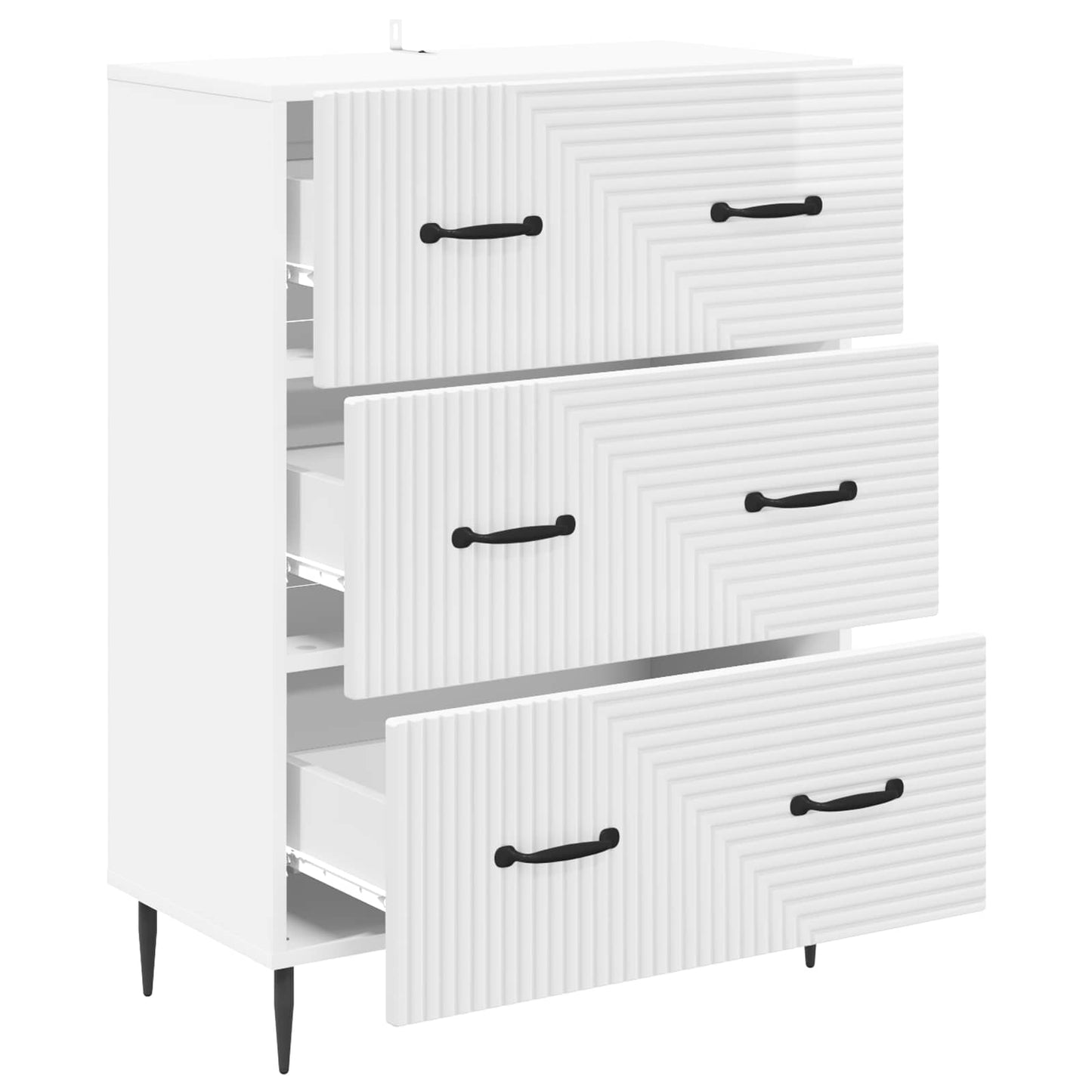 Skuffeskap Høgglans hvit 66 x 34,5 x 89,5 cm Konstruert tre