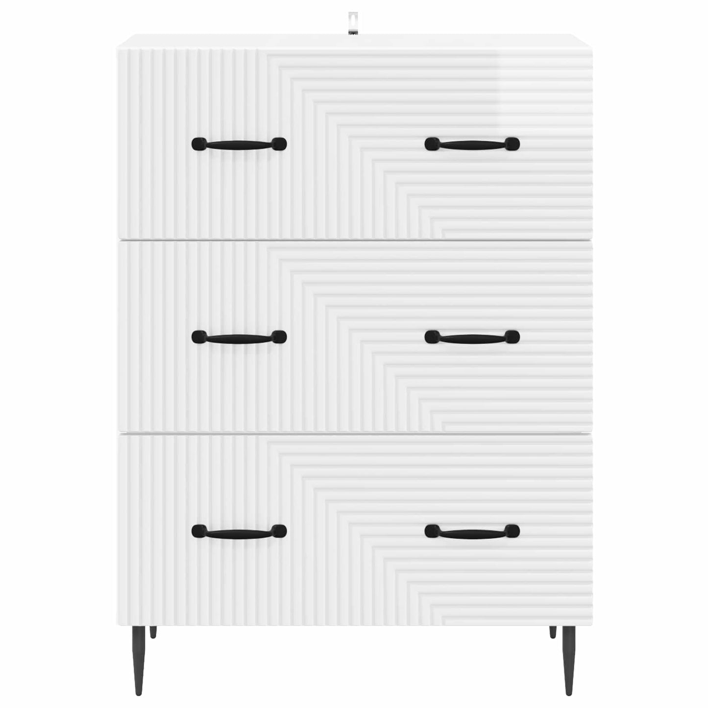 Skuffeskap Høgglans hvit 66 x 34,5 x 89,5 cm Konstruert tre