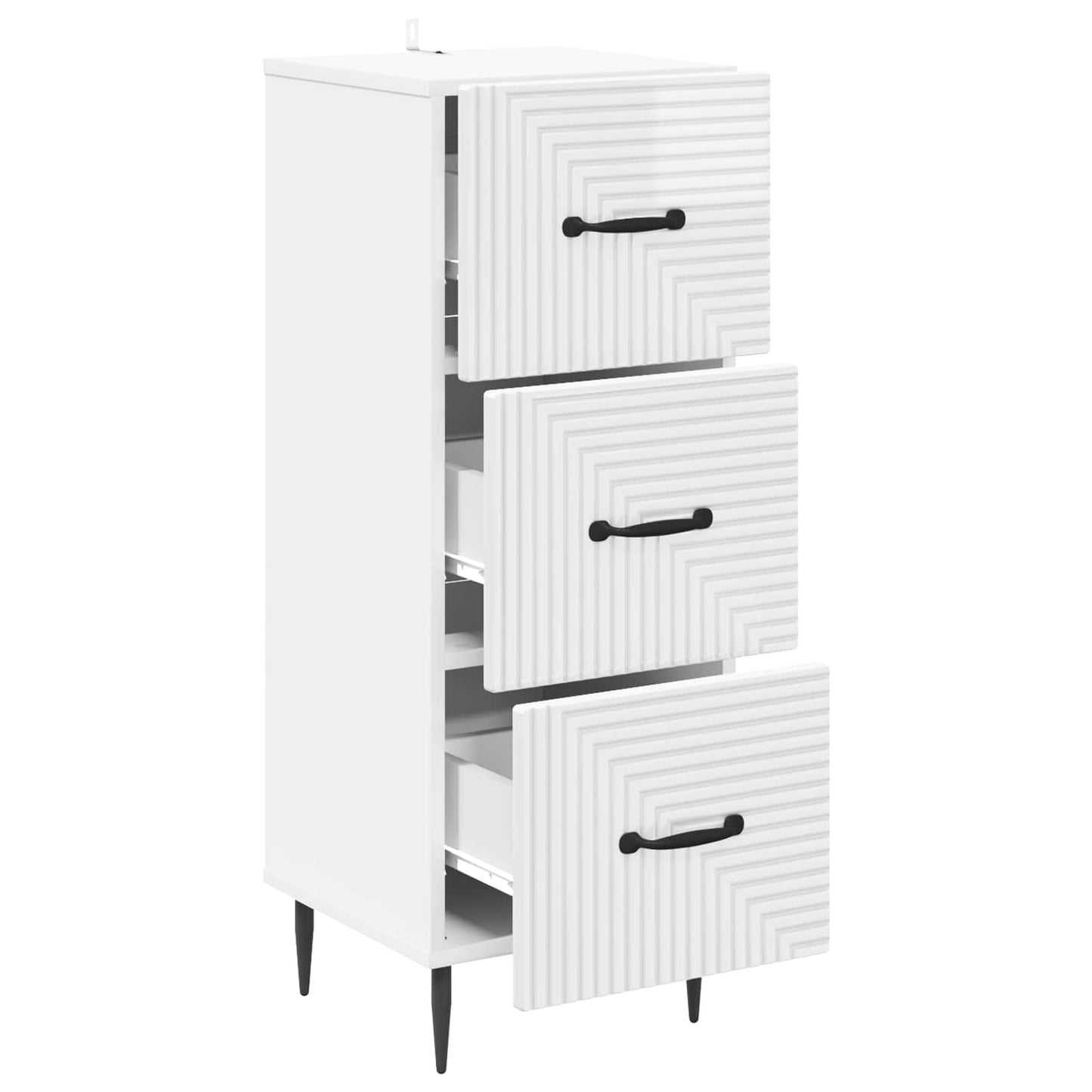 Skuffeskap Høgglans hvit 33 x 34,5 x 89,5 cm Konstruert tre