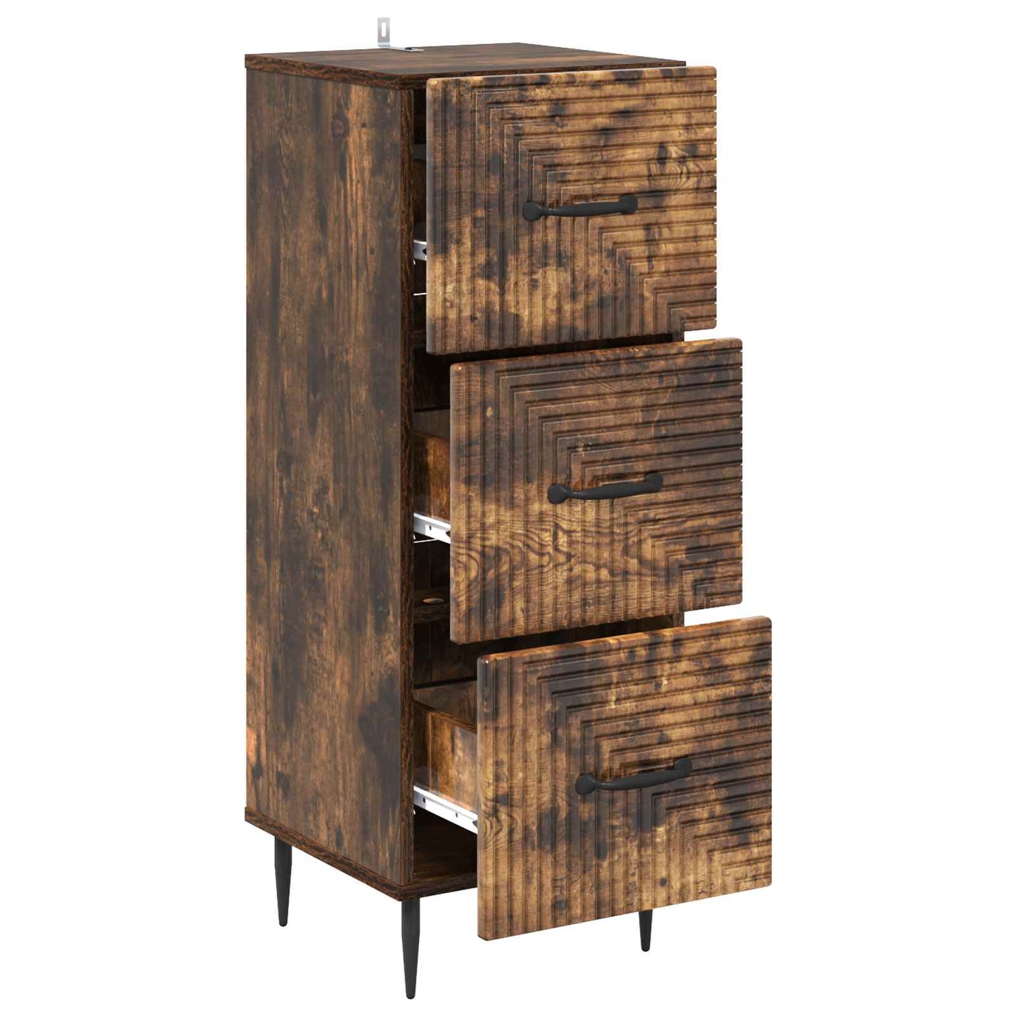 Skuffeskap Røkt Eik 33 x 34,5 x 89,5 cm Konstruert tre