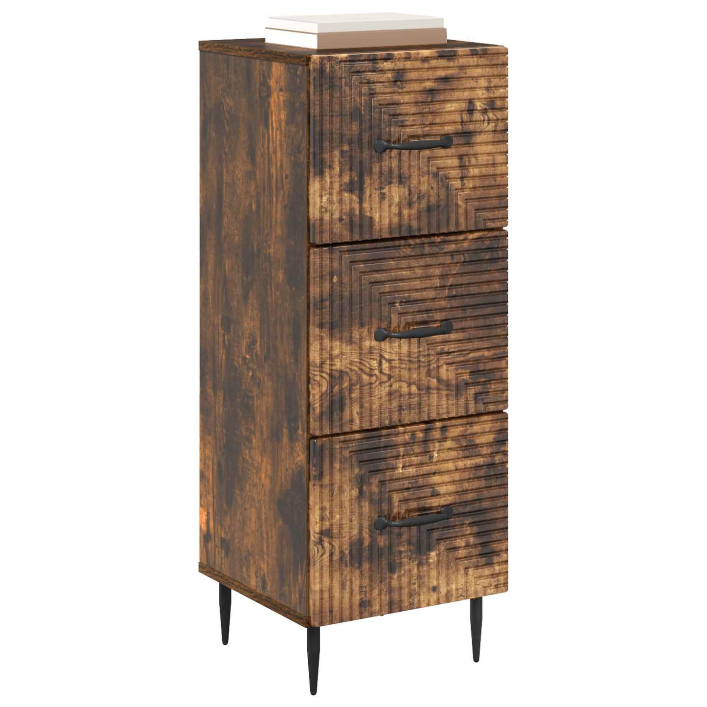 Skuffeskap Røkt Eik 33 x 34,5 x 89,5 cm Konstruert tre
