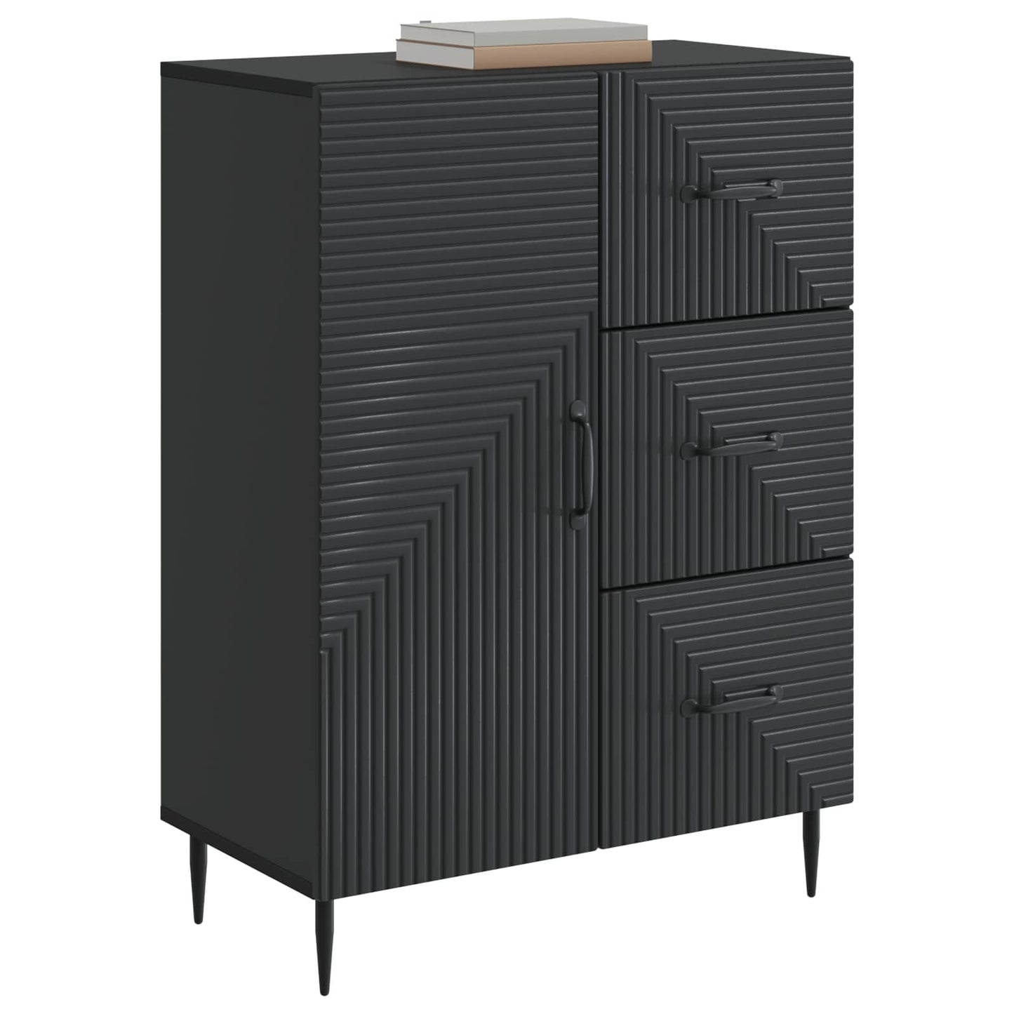 Serviesskap med skuff Svart 66 x 34,5 x 89,5 cm Konstruert tre