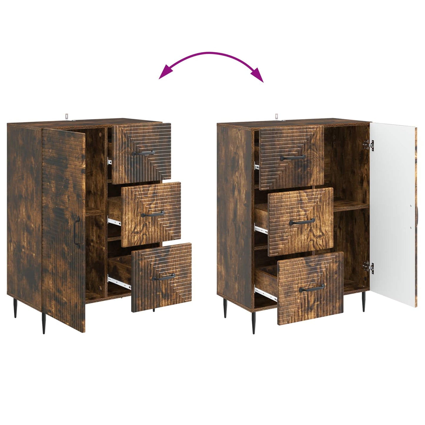 Serviesskap Røkt Eik 66 x 34,5 x 89,5 cm Konstruert tre