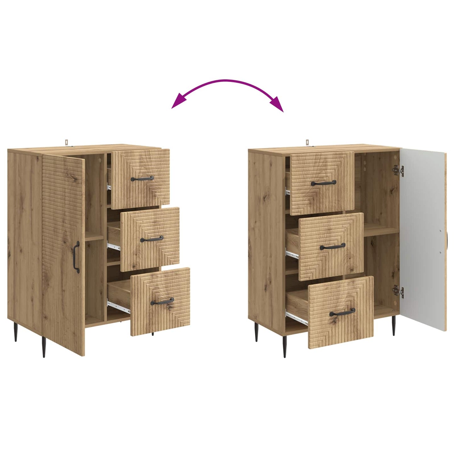 Serviesskap Artisan eik 66 x 34,5 x 89,5 cm Konstruert tre