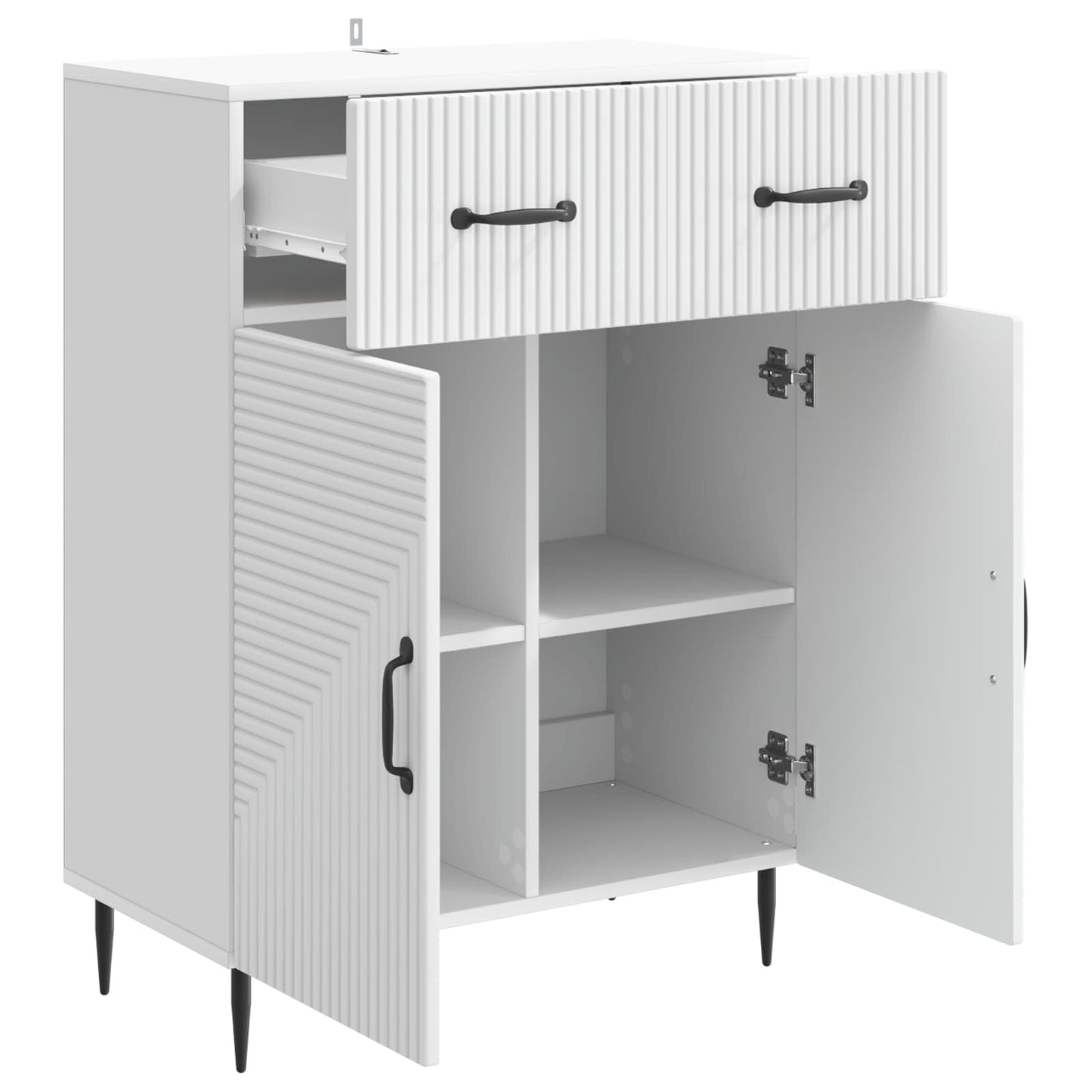 Serviesskap med skuff Hvit 66 x 34,5 x 89,5 cm Konstruert tre