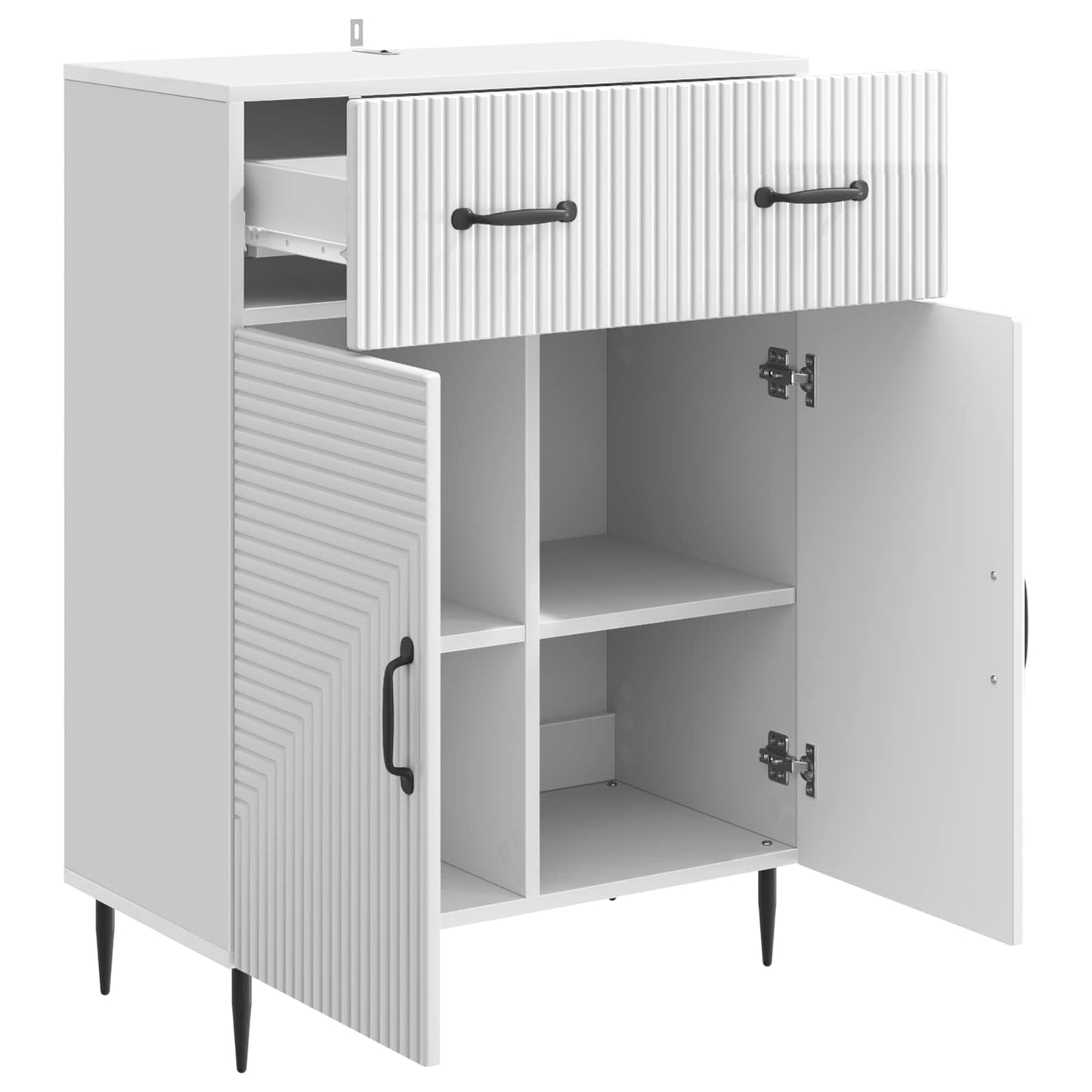 Serviesskap Høgglans hvit 66 x 34,5 x 89,5 cm Konstruert tre