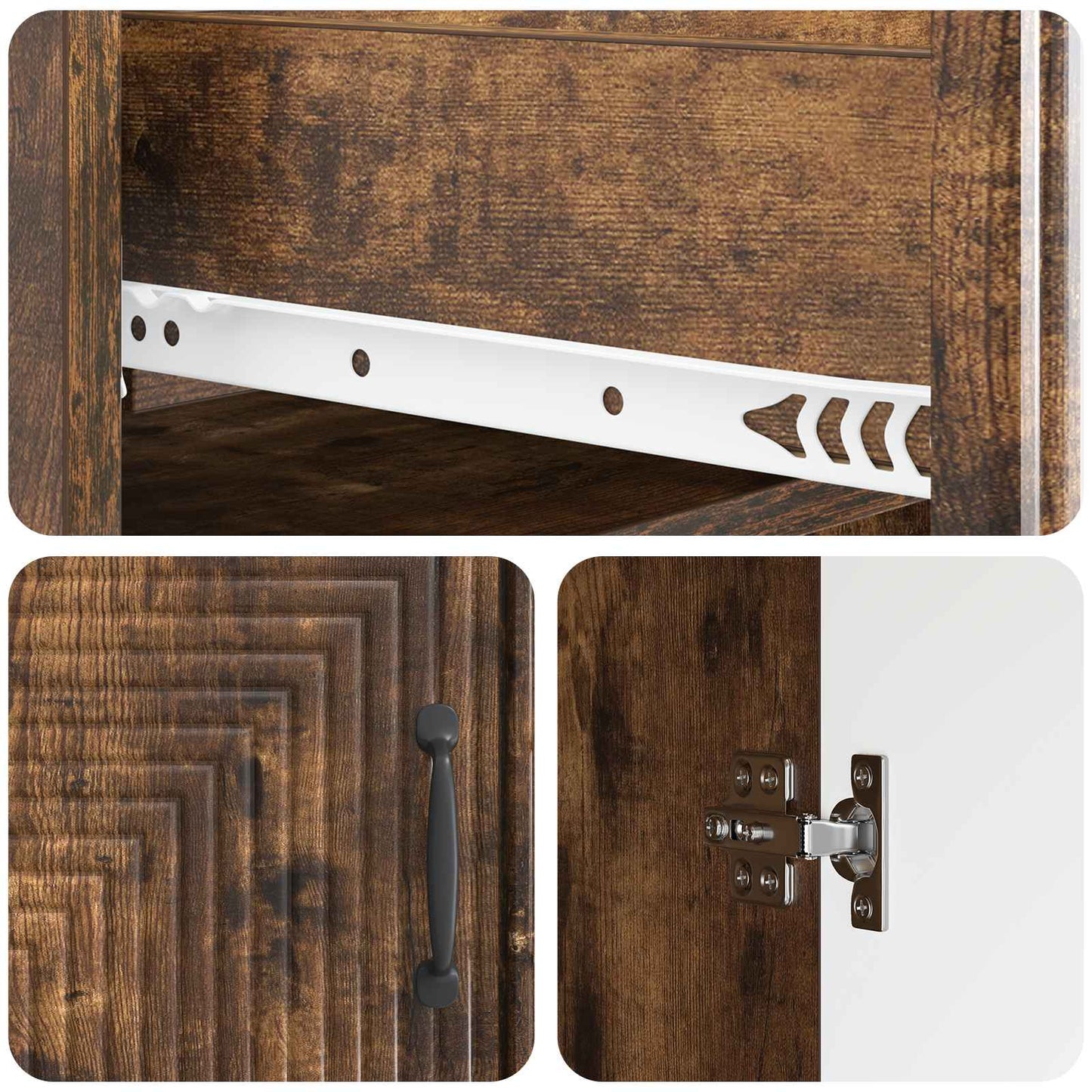 Serviesskap Røkt Eik 66 x 34,5 x 89,5 cm Konstruert tre