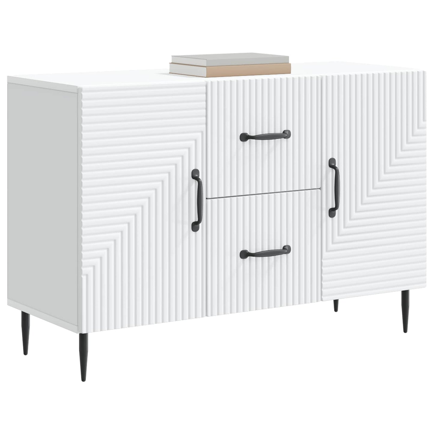 Serviesskap med skuff Hvit 89 x 34,5 x 60 cm Konstruert tre