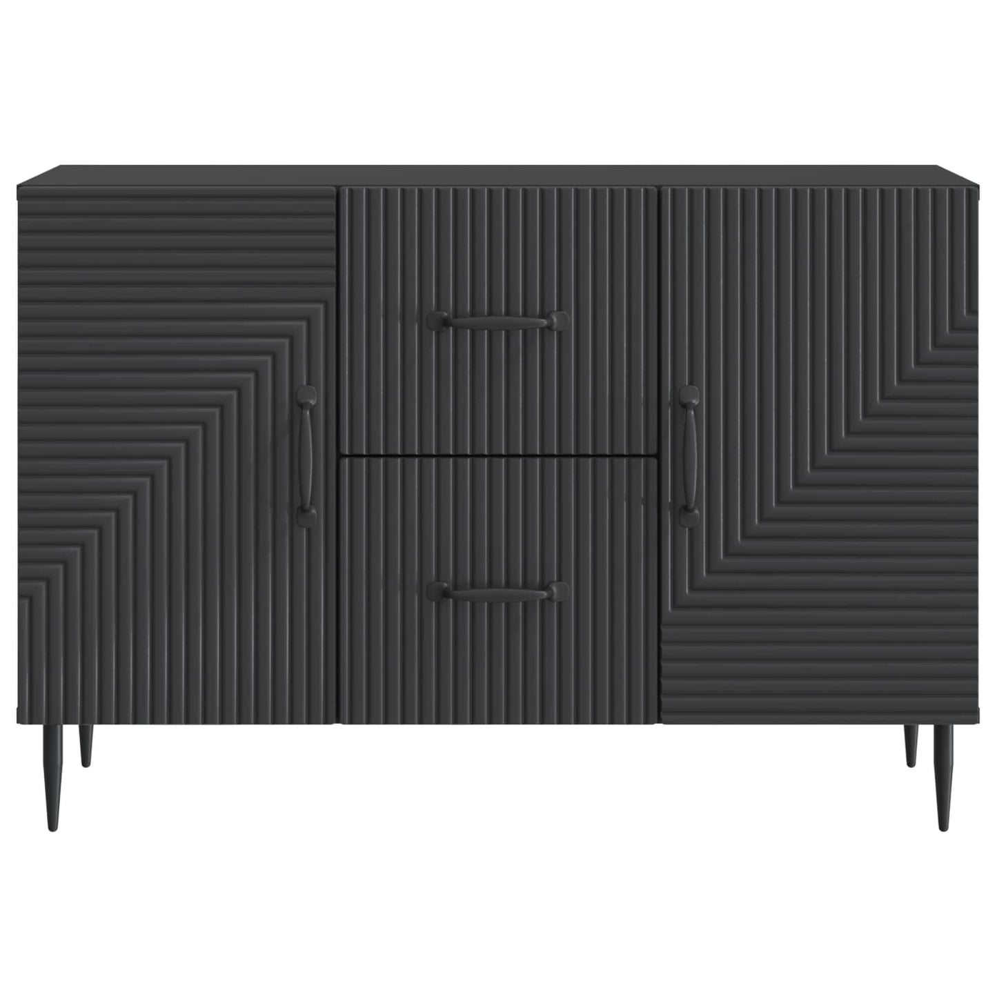 Serviesskap med skuff Svart 89 x 34,5 x 60 cm Konstruert tre