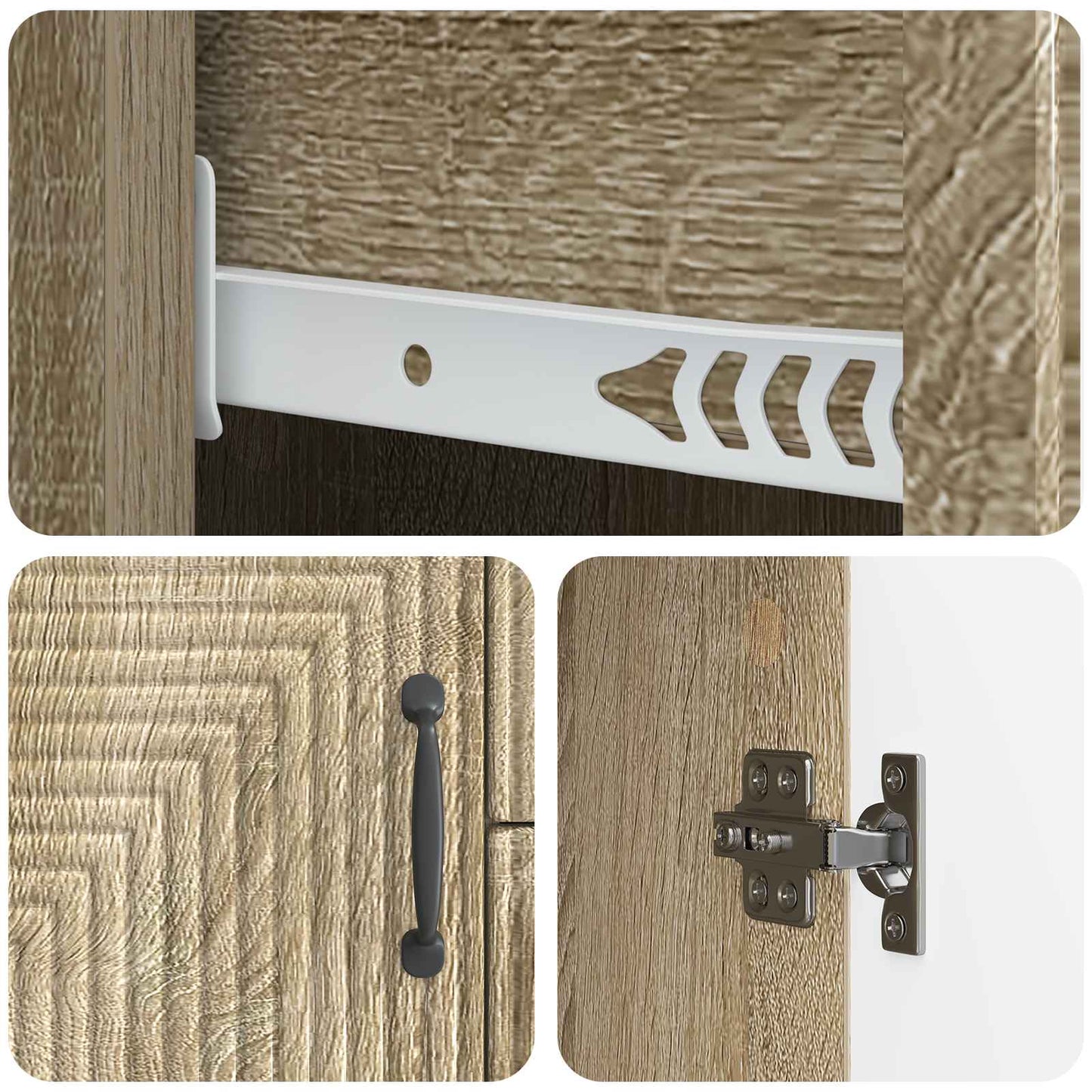 Serviesskap Sonoma eik 89 x 34,5 x 60 cm Konstruert tre