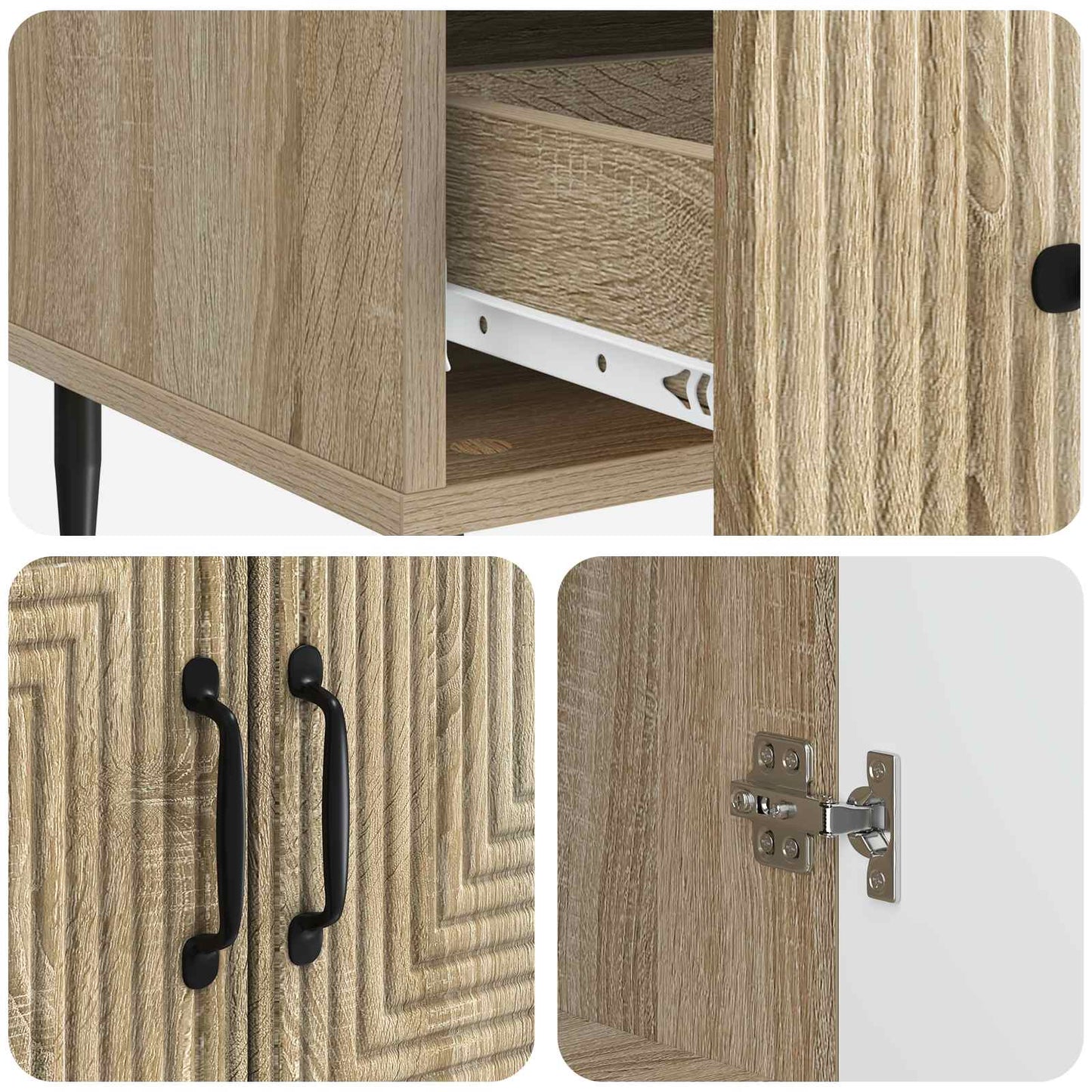 Serviesskap Sonoma eik 66 x 34,5 x 95 cm Konstruert tre
