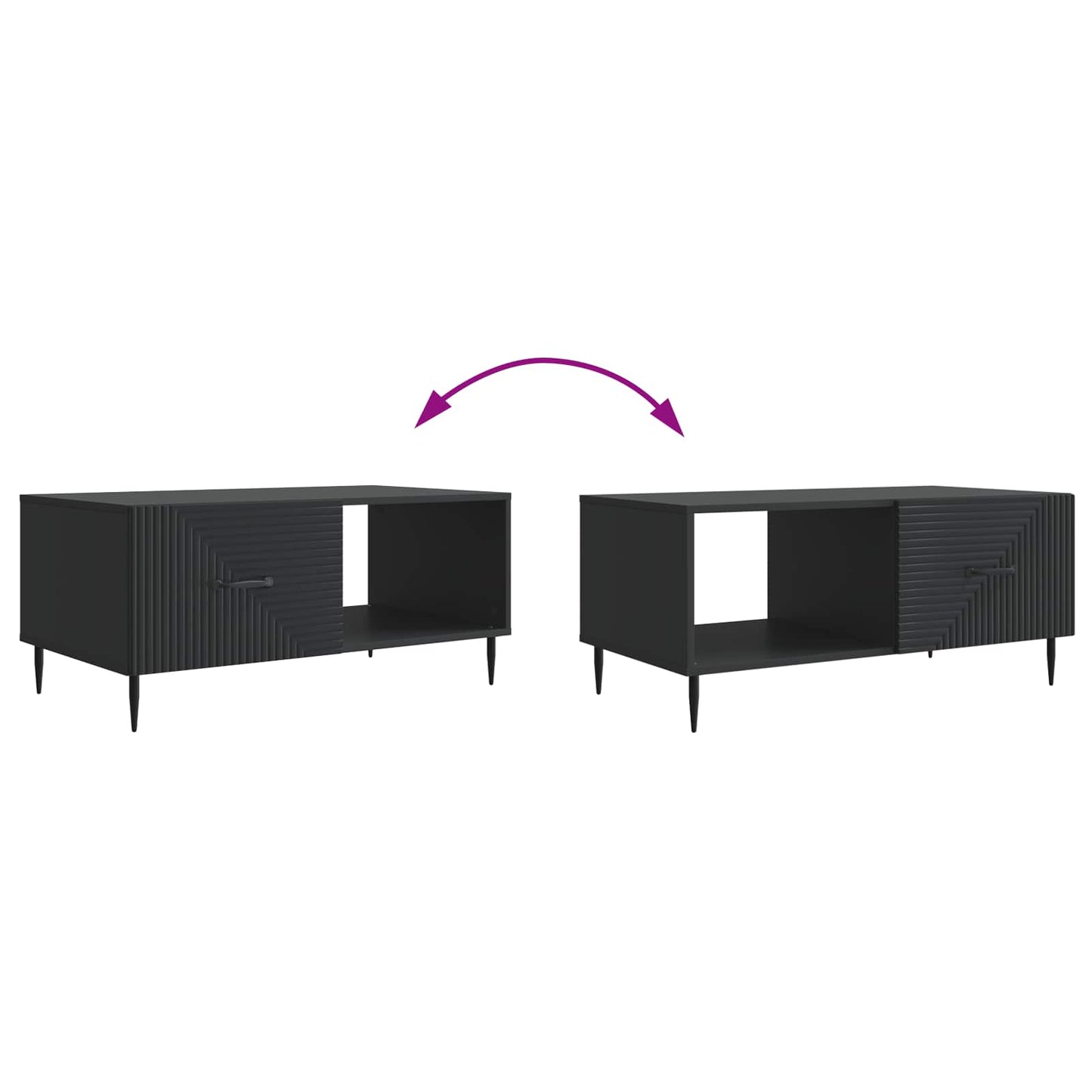 Kaffebord Svart 90 x 50 x 40 cm Konstruert tre