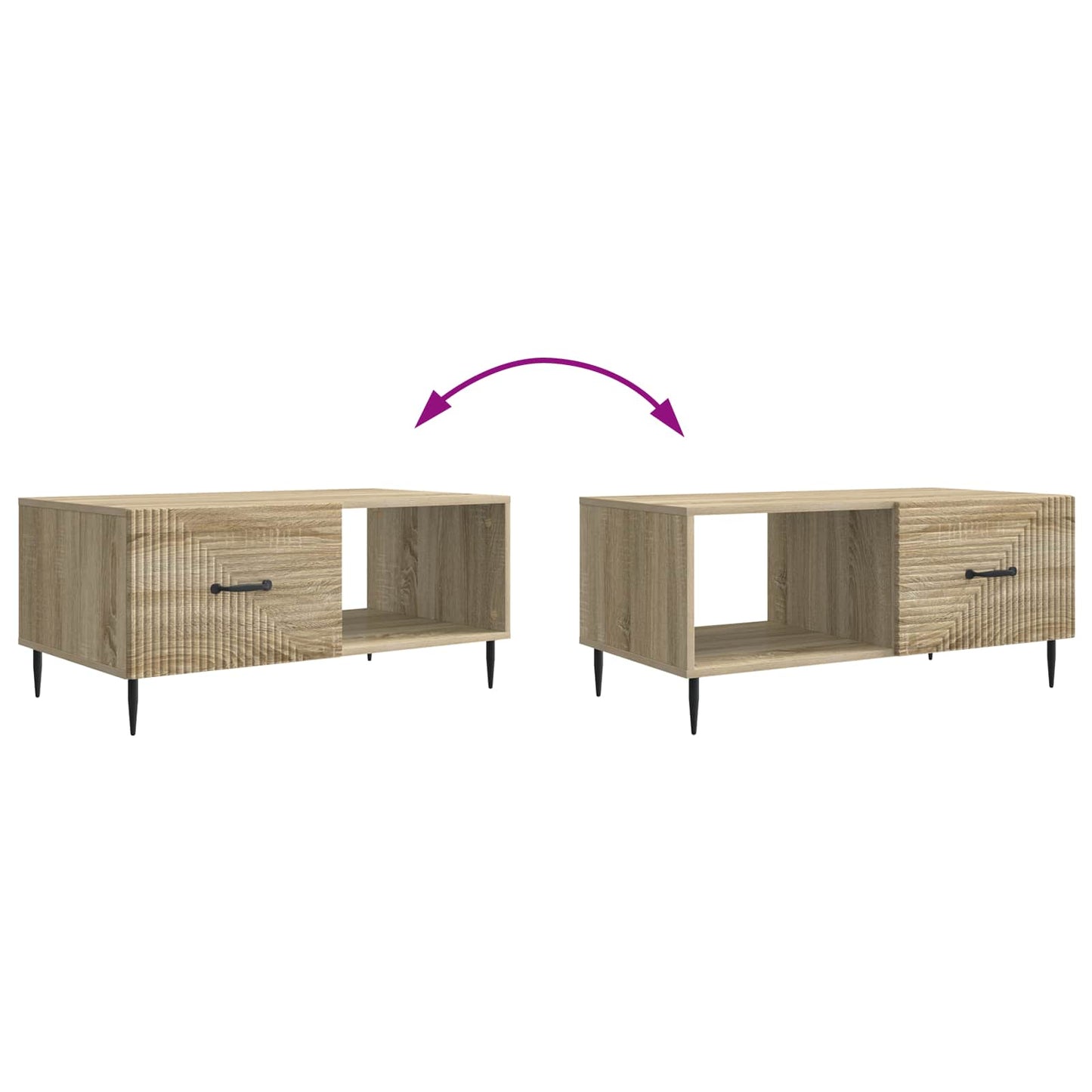 Kaffebord Sonoma eik 90 x 50 x 40 cm Konstruert tre