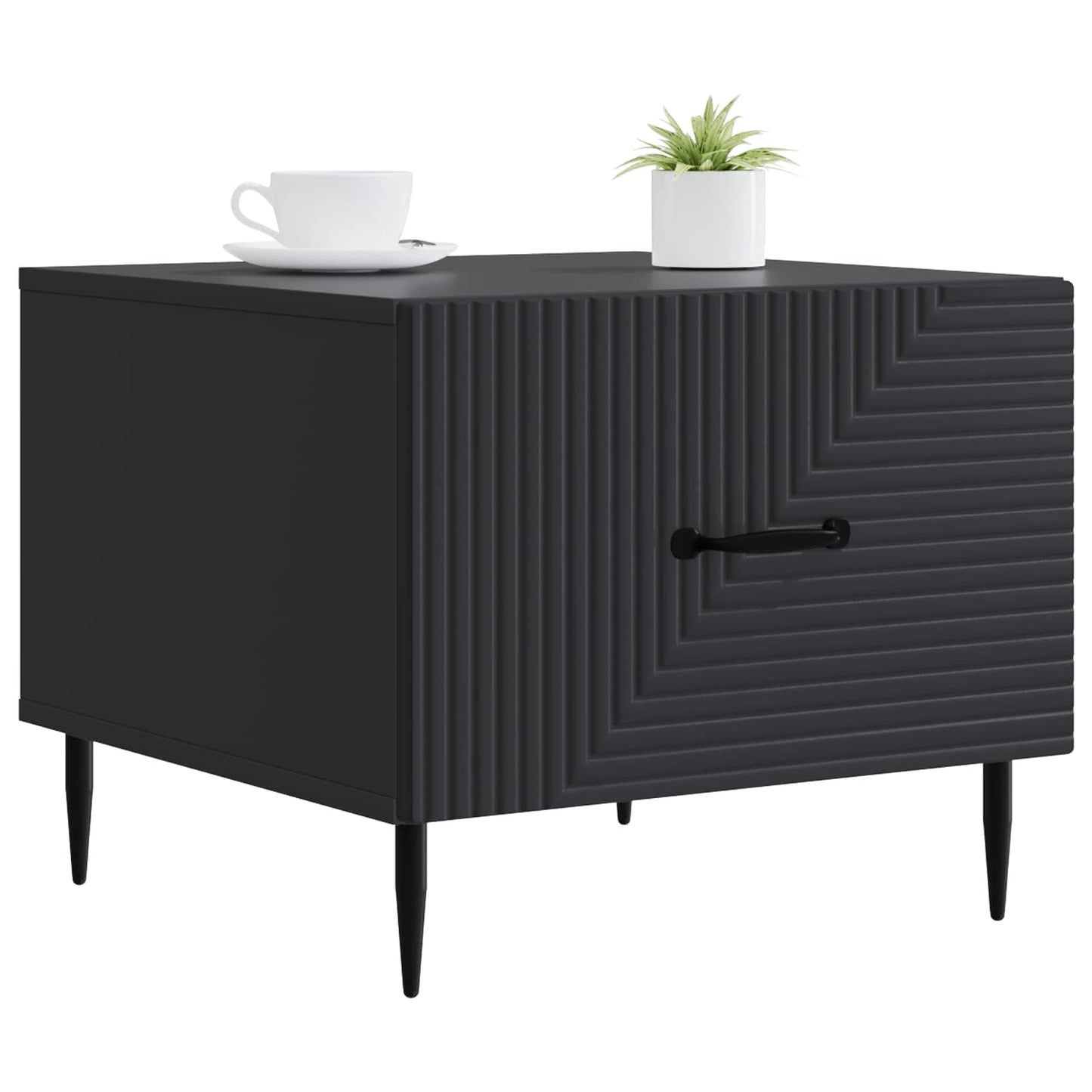 Kaffebord med skuff Svart 49 x 50 x 40 cm Konstruert tre