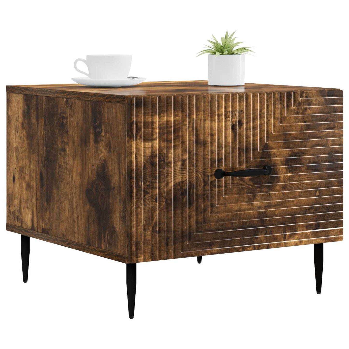 Kaffebord med skuff Røkt Eik 49 x 50 x 40 cm Konstruert tre