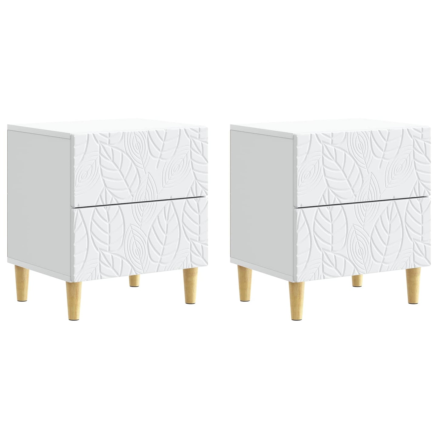 Nattbord 2 pcs Hvit 43 x 34,5 x 48 cm Konstruert tre