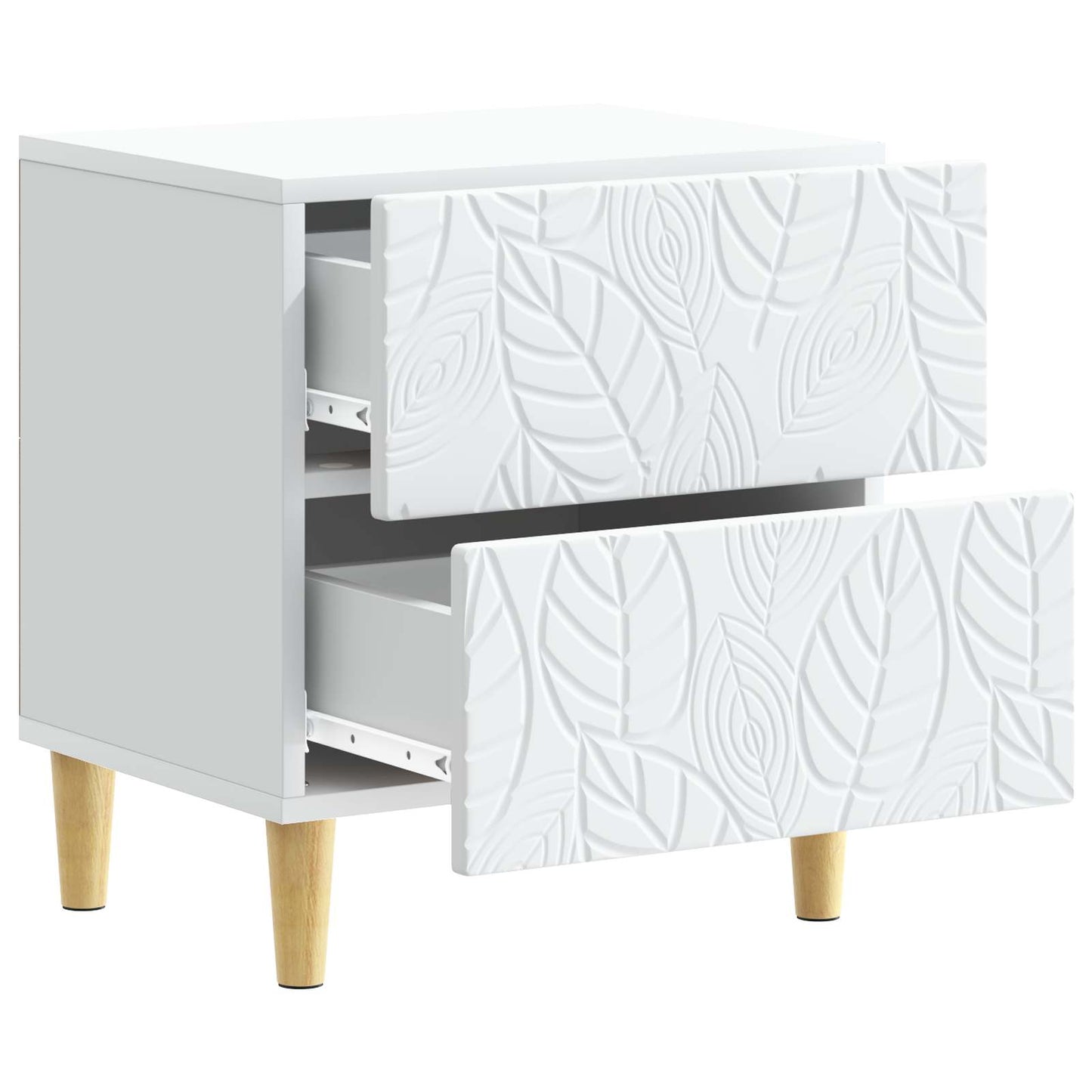 Nattbord 2 pcs Hvit 43 x 34,5 x 48 cm Konstruert tre