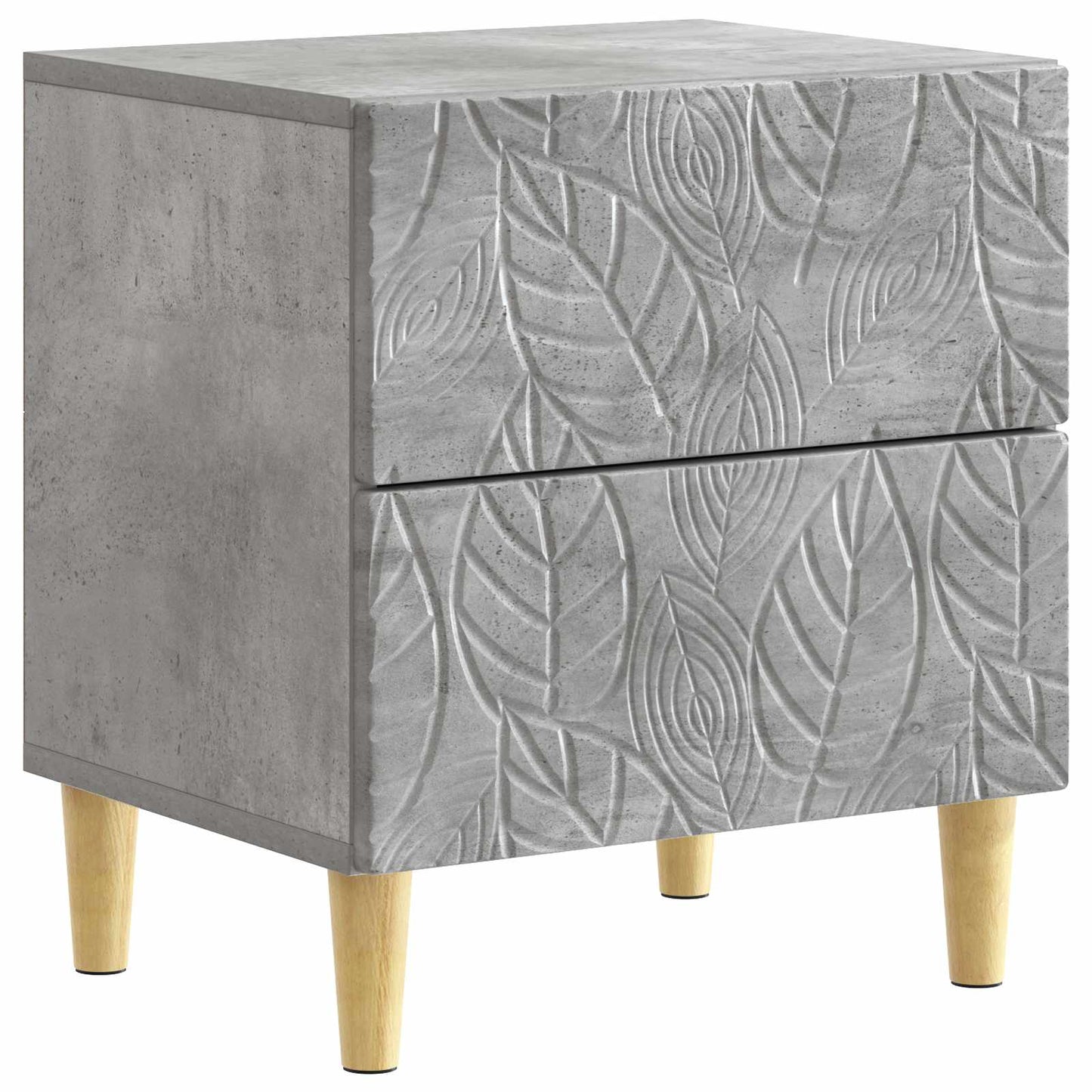 Nattbord 2 pcs Betonggrå 43 x 34,5 x 48 cm Konstruert tre