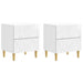 Nattbord 2 pcs Høgglans hvit 43 x 34,5 x 48 cm Konstruert tre