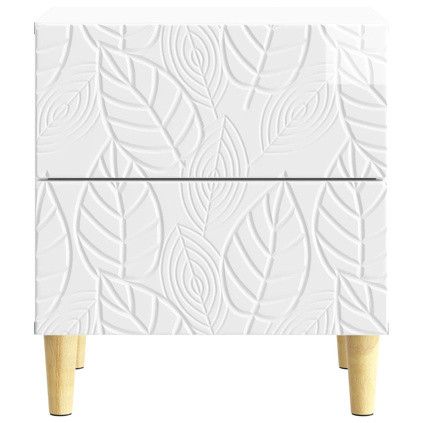 Nattbord 2 pcs Høgglans hvit 43 x 34,5 x 48 cm Konstruert tre