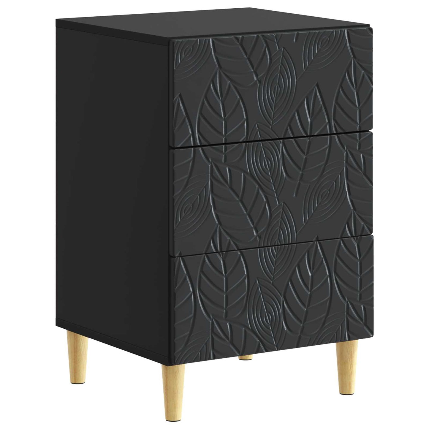Nattbord Svart 43 x 39,5 x 66,5 cm Konstruert tre