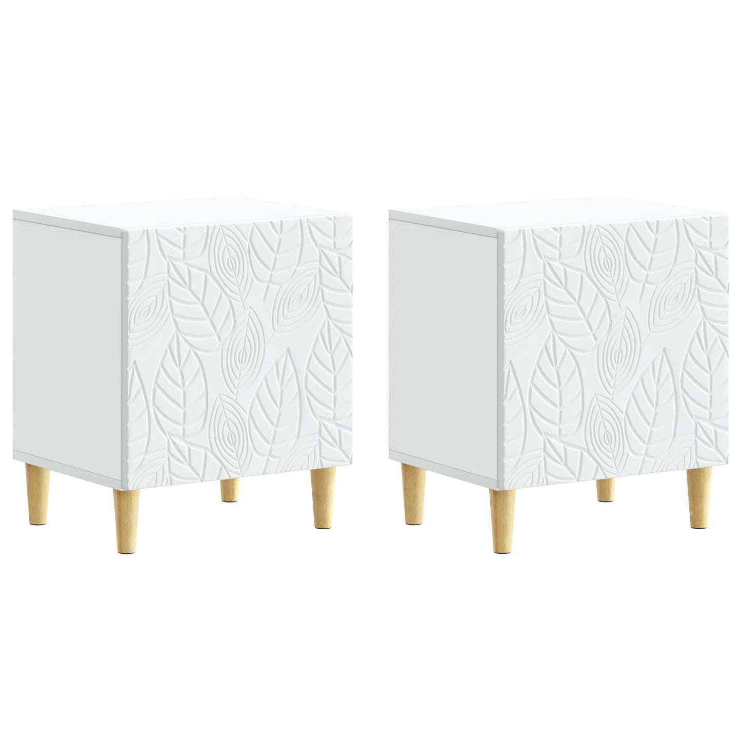 Nattbord 2 pcs Hvit 43 x 34,5 x 50 cm Konstruert tre