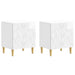 Nattbord 2 pcs Høgglans hvit 43 x 34,5 x 50 cm Konstruert tre