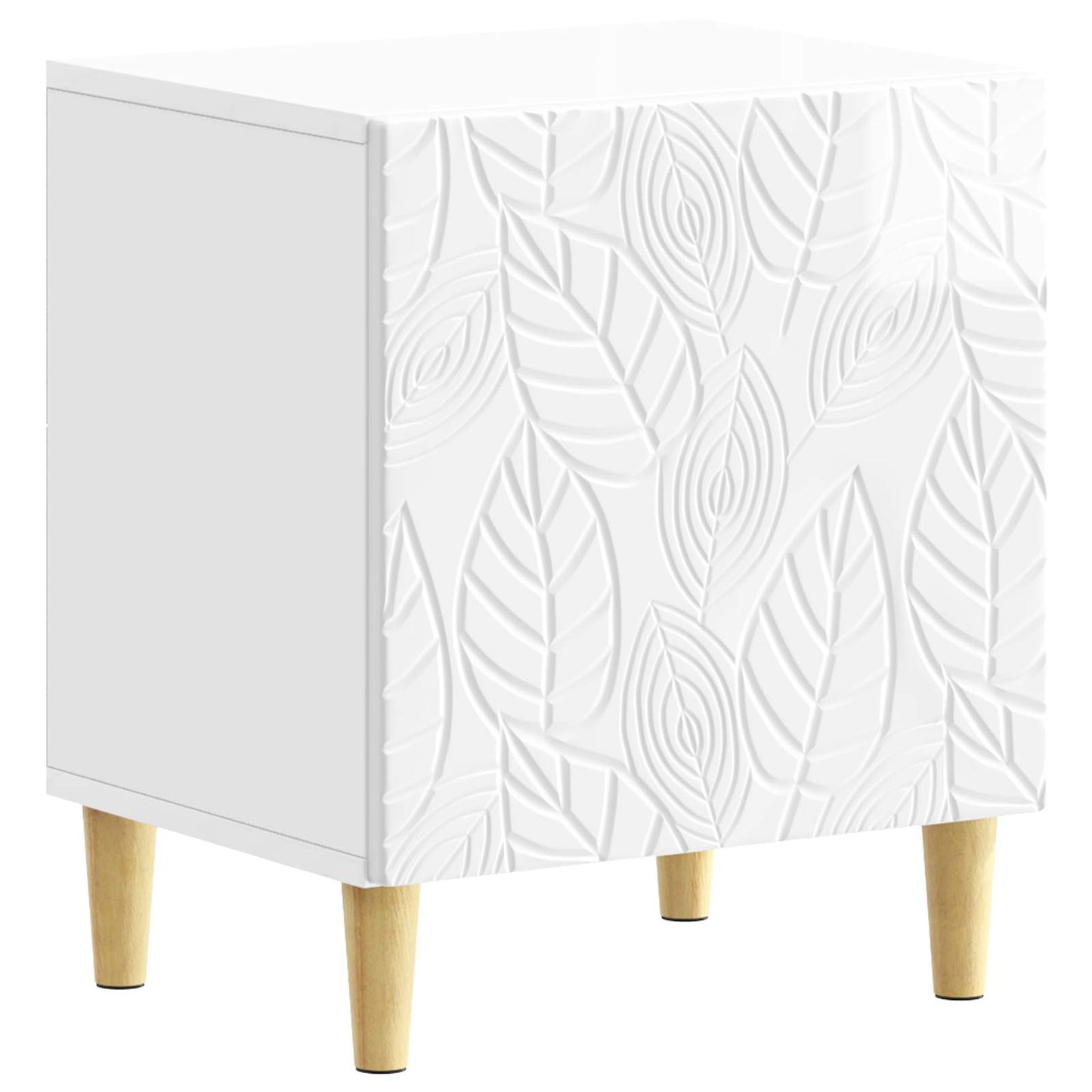 Nattbord 2 pcs Høgglans hvit 43 x 34,5 x 50 cm Konstruert tre
