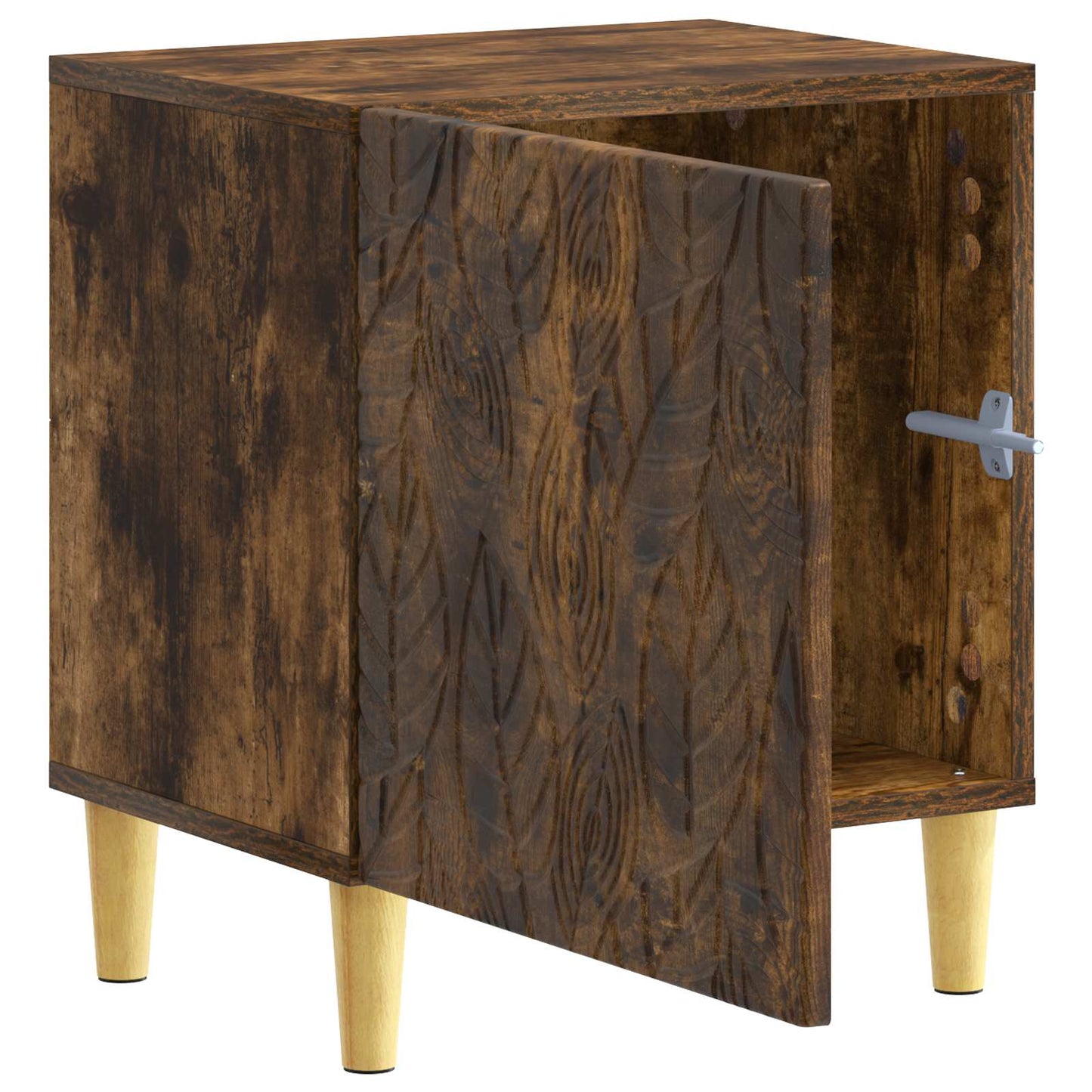 Nattbord 2 pcs Røkt Eik 43 x 34,5 x 50 cm Konstruert tre