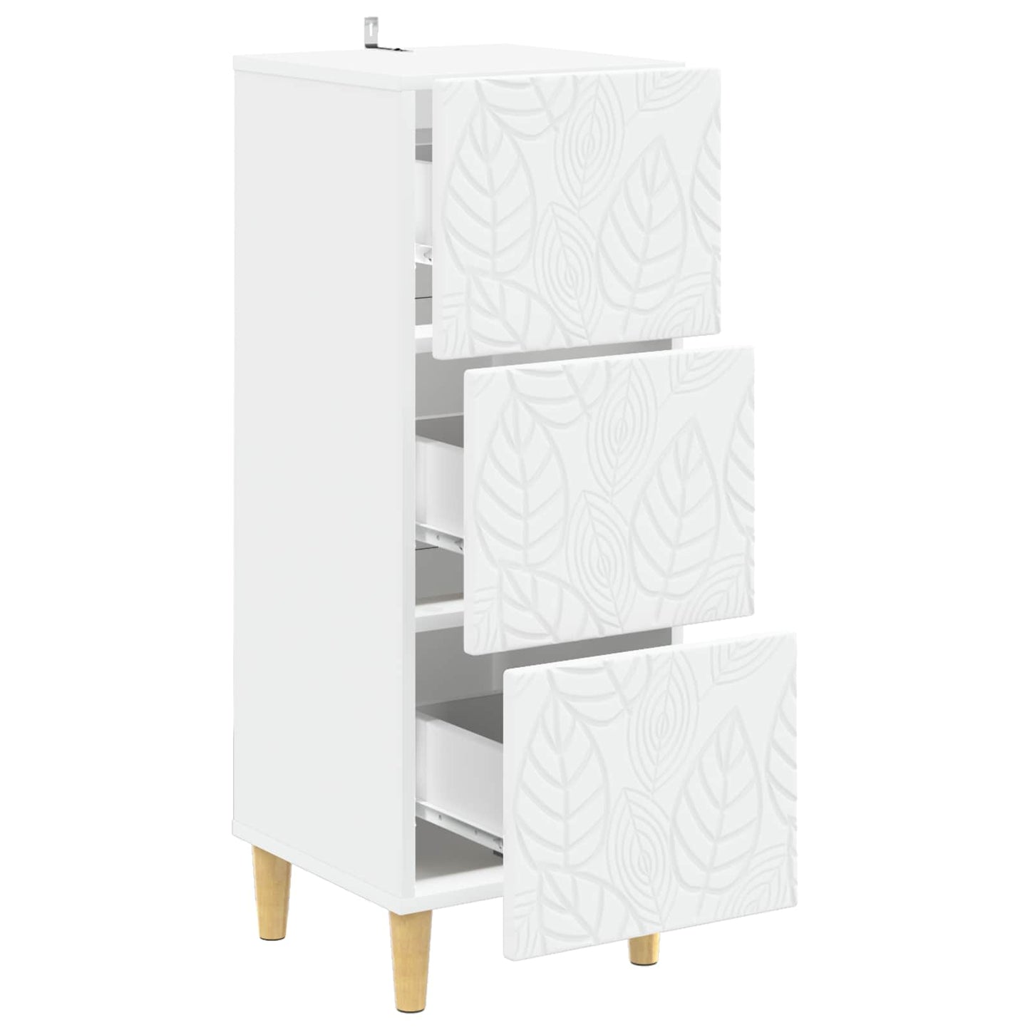 Skuffeskap Hvit 33 x 34,5 x 90 cm Konstruert tre