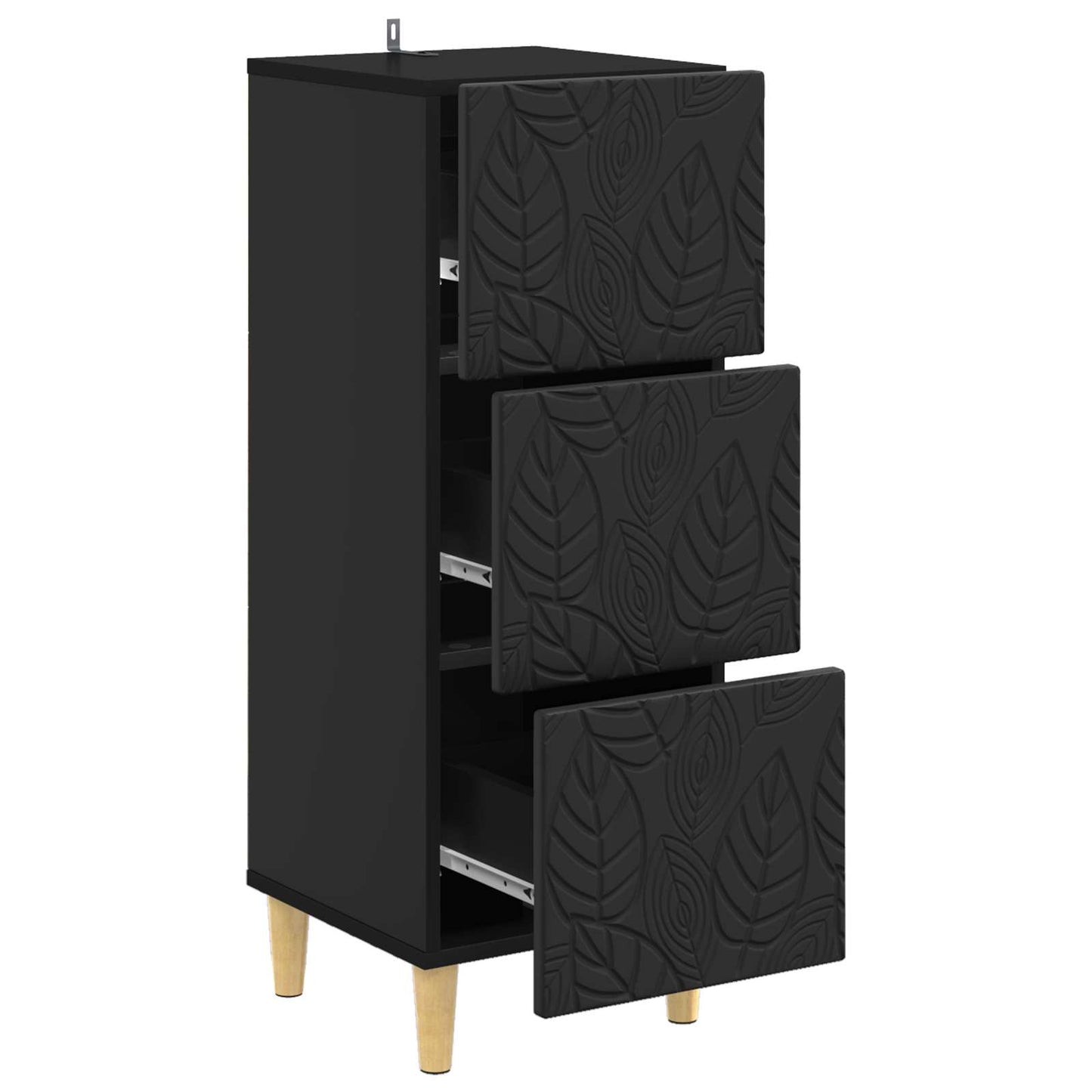 Skuffeskap Svart 33 x 34,5 x 90 cm Konstruert tre