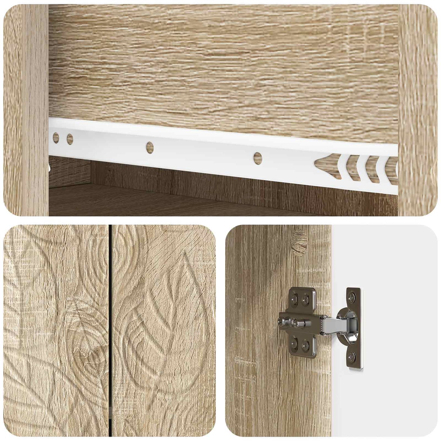 Serviesskap Sonoma eik 66 x 34,5 x 90 cm Konstruert tre
