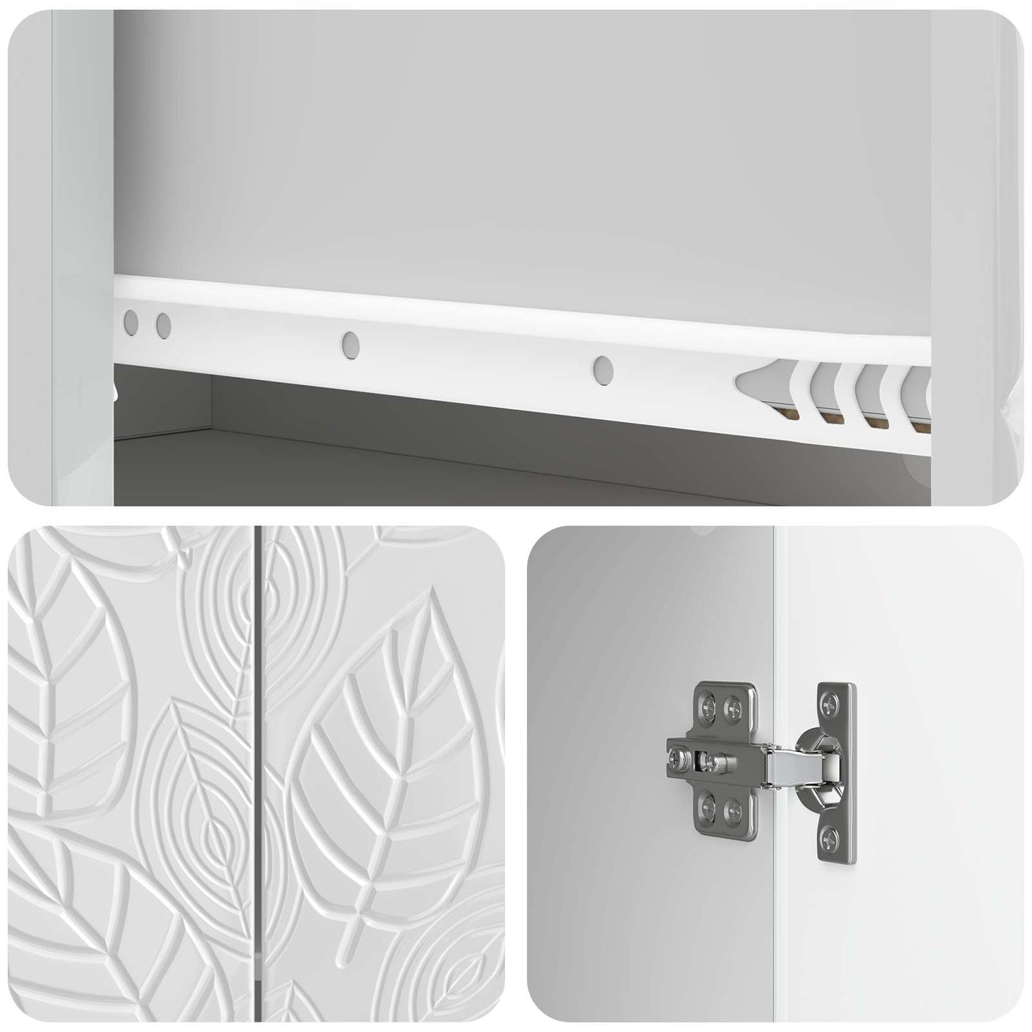 Serviesskap Høgglans hvit 66 x 34,5 x 90 cm Konstruert tre