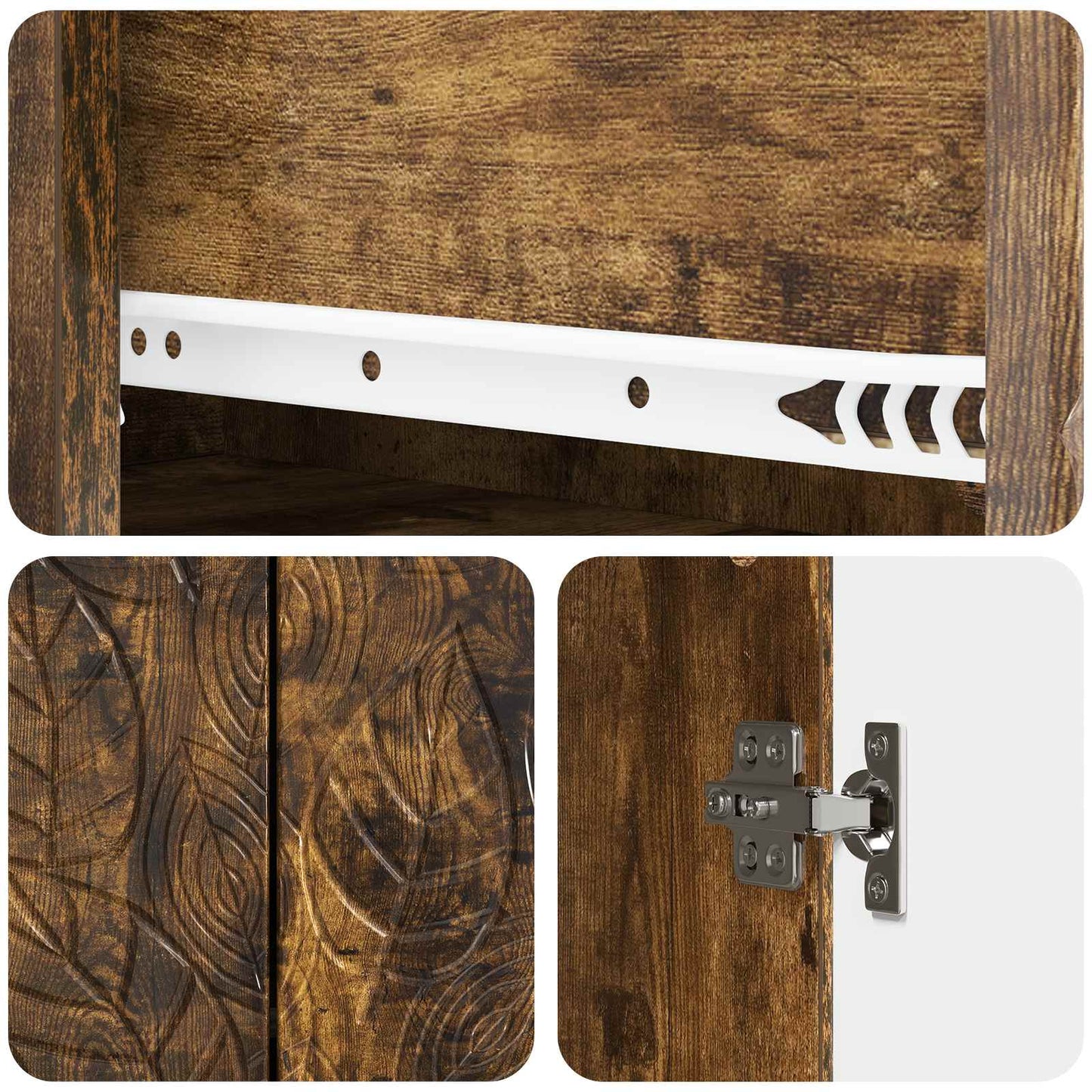 Serviesskap Røkt Eik 66 x 34,5 x 90 cm Konstruert tre