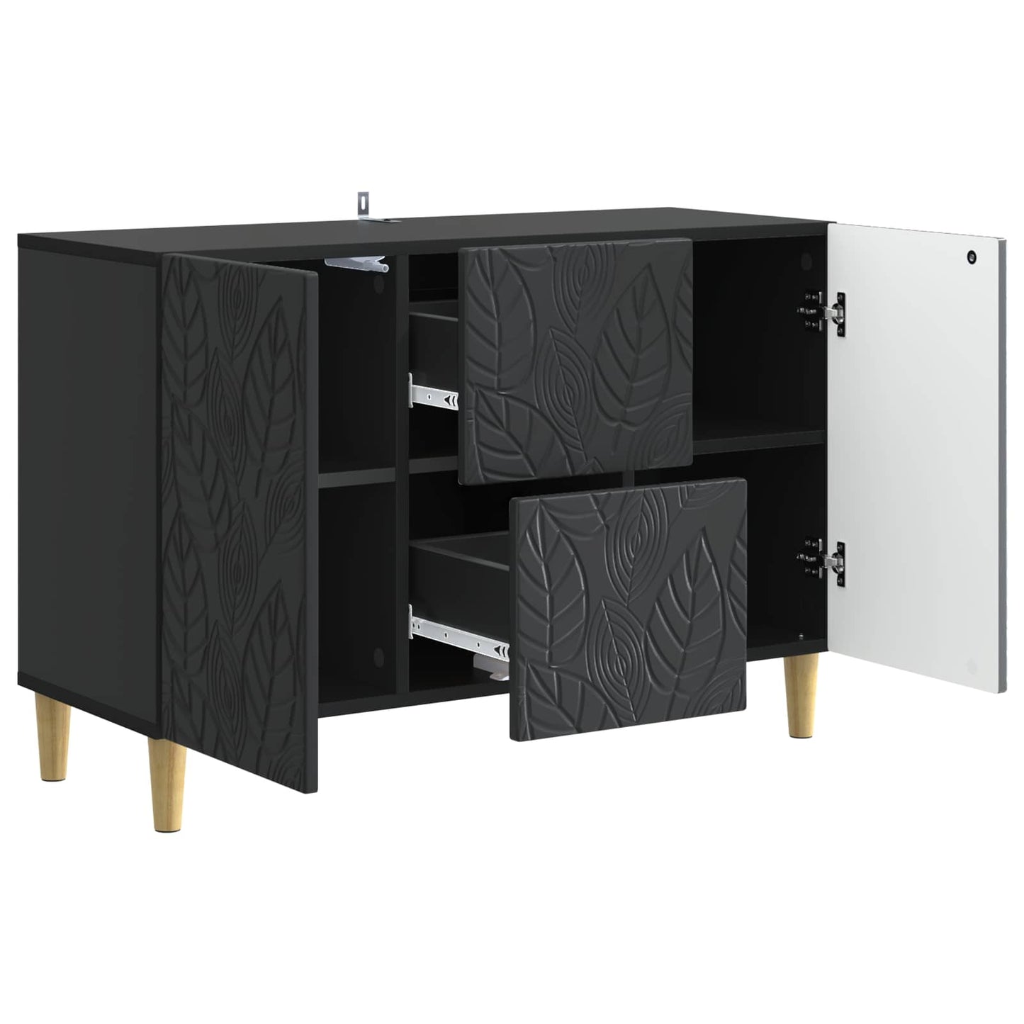 Serviesskap Svart 89 x 34,5 x 60 cm Konstruert tre