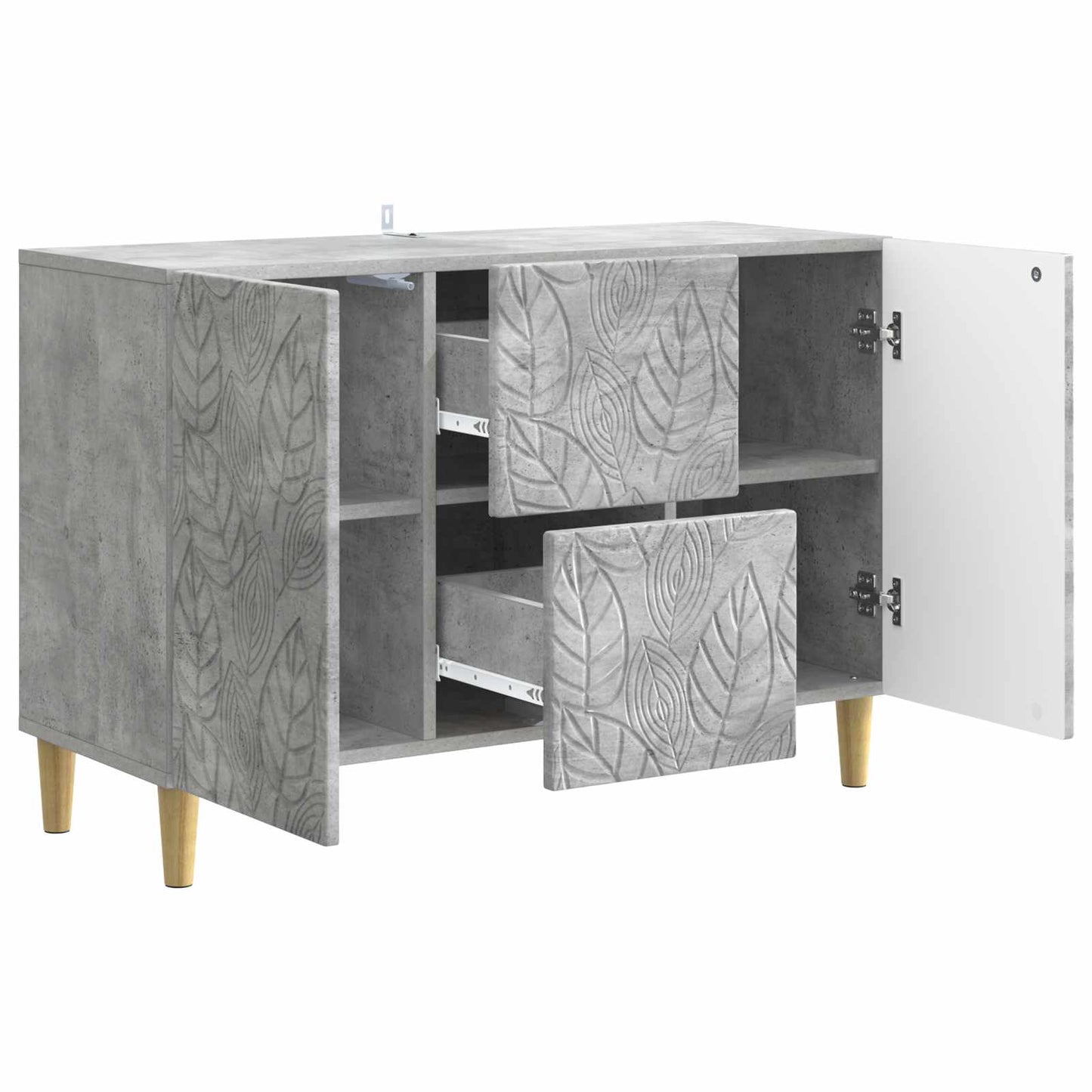 Serviesskap Betonggrå 89 x 34,5 x 60 cm Konstruert tre