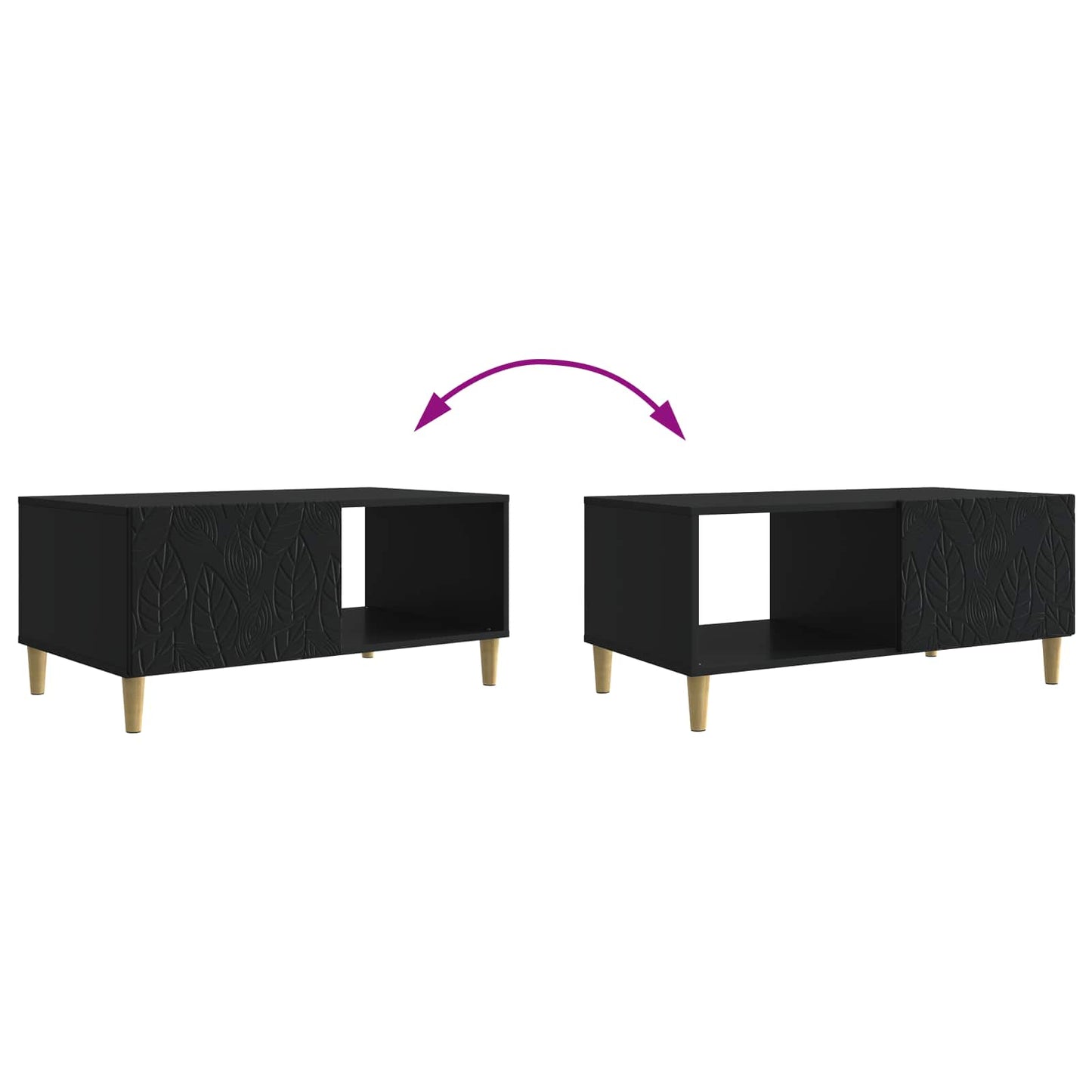 Kaffebord Svart 90 x 50 x 40 cm Konstruert tre