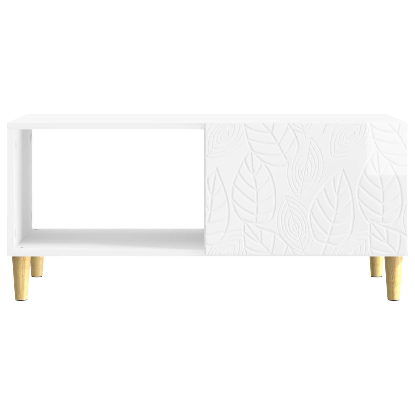 Kaffebord Høgglans hvit 90 x 50 x 40 cm Konstruert tre
