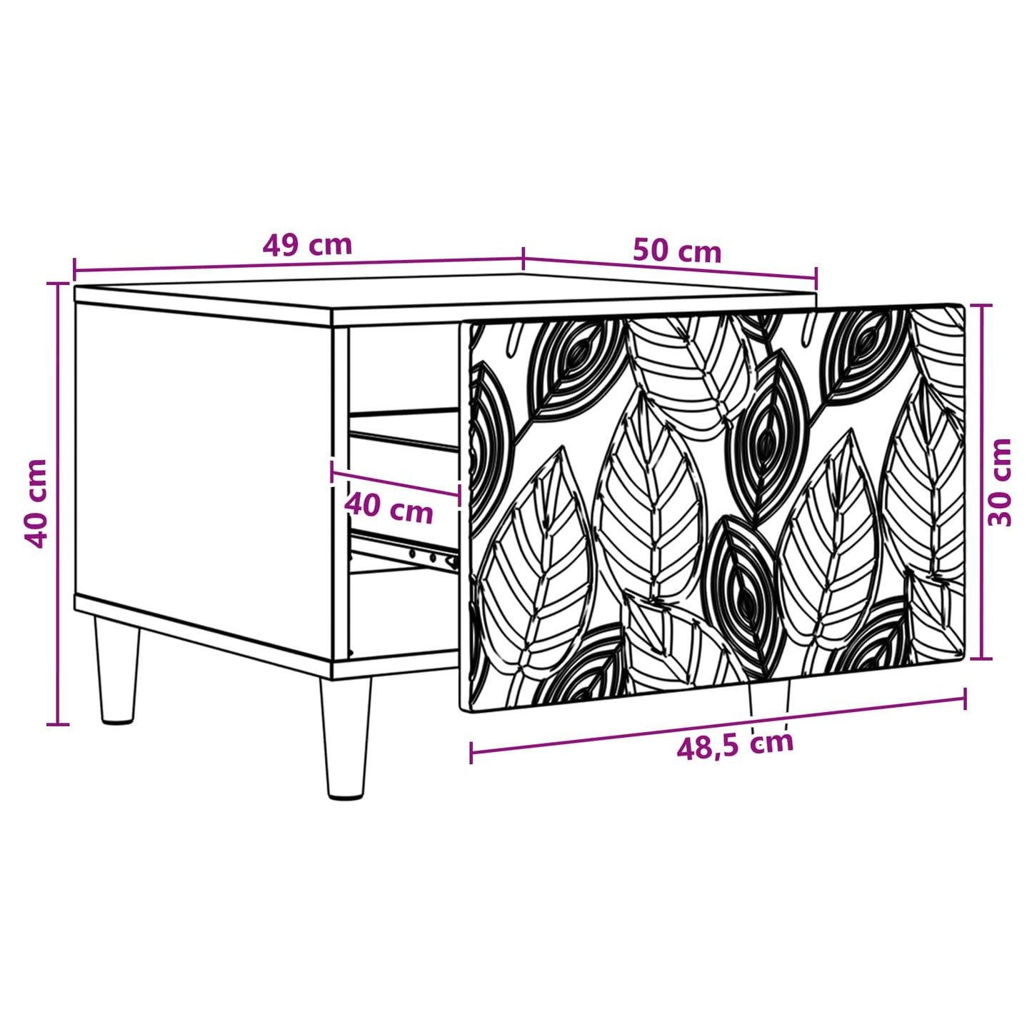 Kaffebord Gammelt tre 50 x 49 x 40 cm Konstruert tre