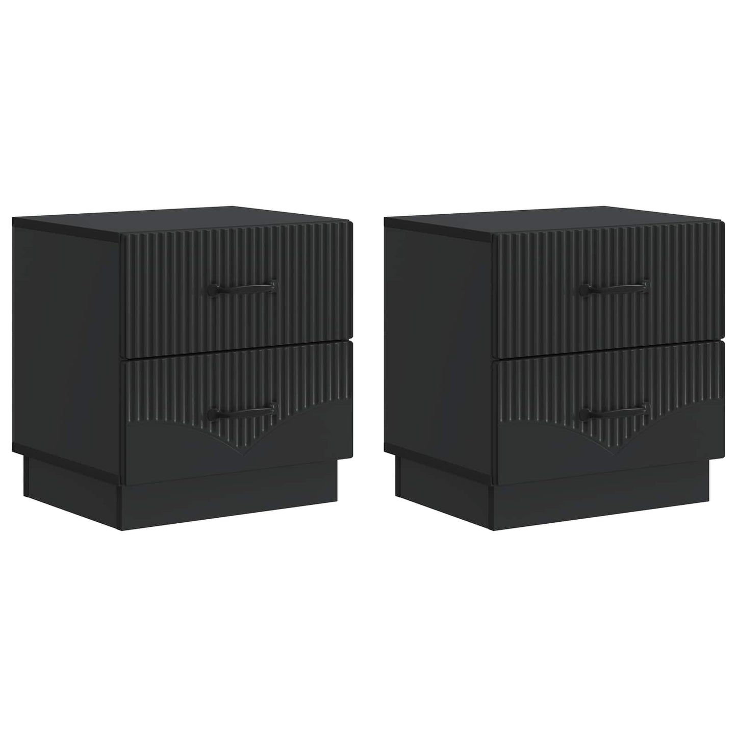 Nattbordskap 2 pcs Svart 43 x 34,5 x 44,5 cm Konstruert tre