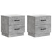 Nattbordskap 2 pcs Betonggrå 43 x 34,5 x 44,5 cm Konstruert tre