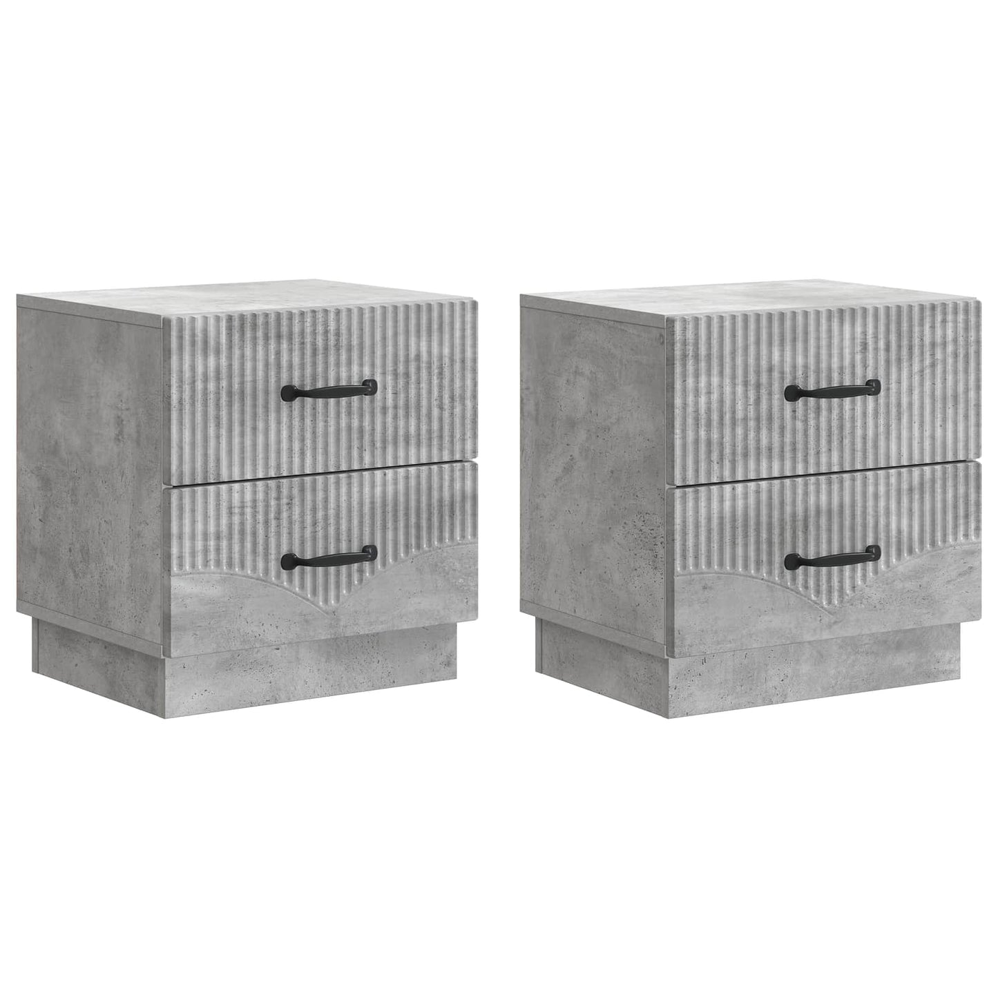 Nattbordskap 2 pcs Betonggrå 43 x 34,5 x 44,5 cm Konstruert tre
