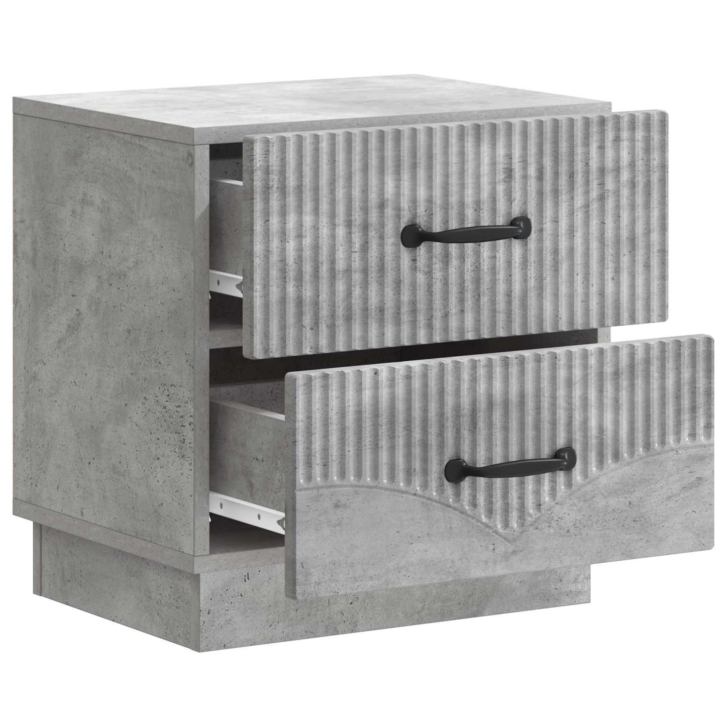 Nattbordskap 2 pcs Betonggrå 43 x 34,5 x 44,5 cm Konstruert tre