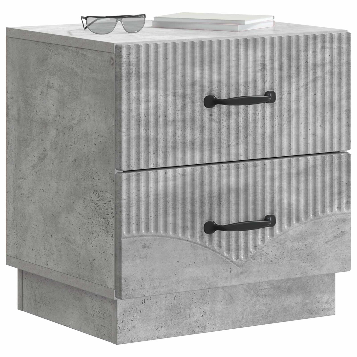 Nattbordskap 2 pcs Betonggrå 43 x 34,5 x 44,5 cm Konstruert tre