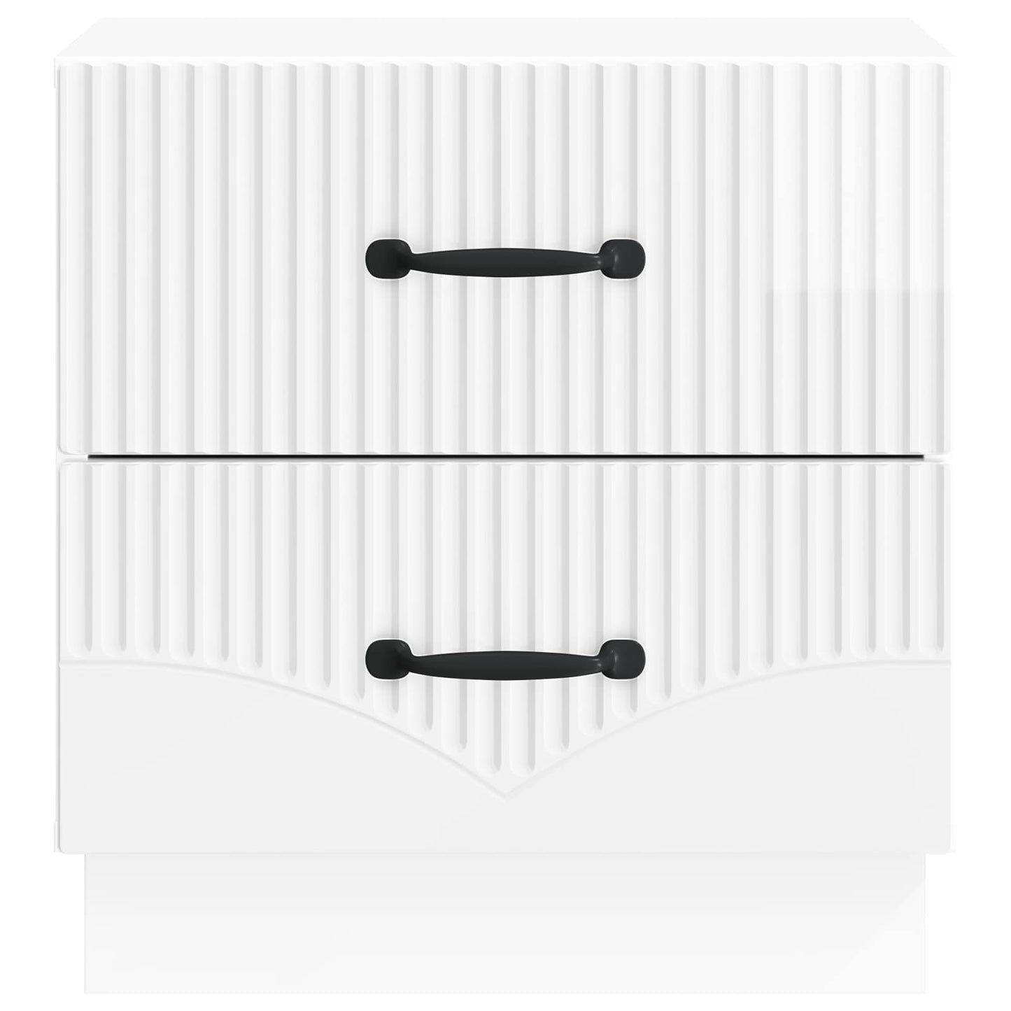 Nattbordskap med skuff 2 pcs Høgglans hvit 43 x 34,5 x 44,5 cm