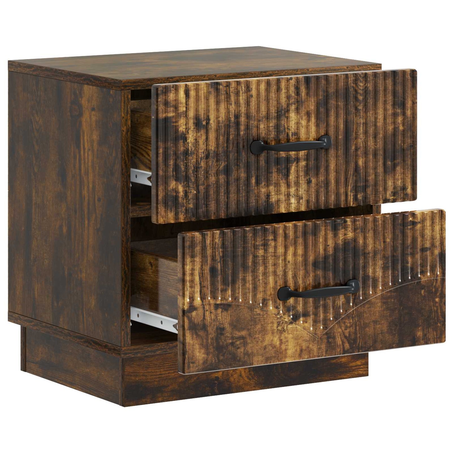 Nattbordskap 2 pcs Røkt Eik 43 x 34,5 x 44,5 cm Konstruert tre
