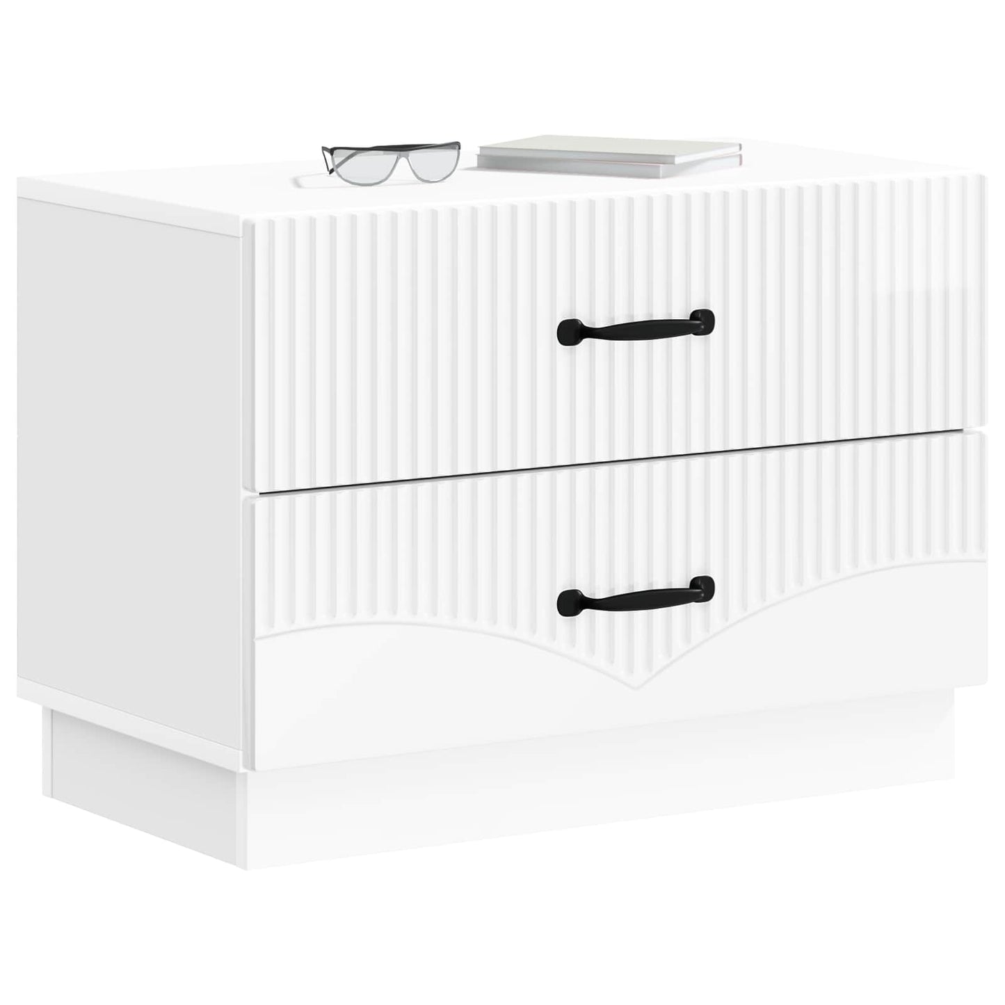 Nattbordskap Høgglans hvit 62 x 34,5 x 44,5 cm Konstruert tre