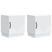 Nattbord 2 pcs Hvit 43 x 34,5 x 47 cm Konstruert tre